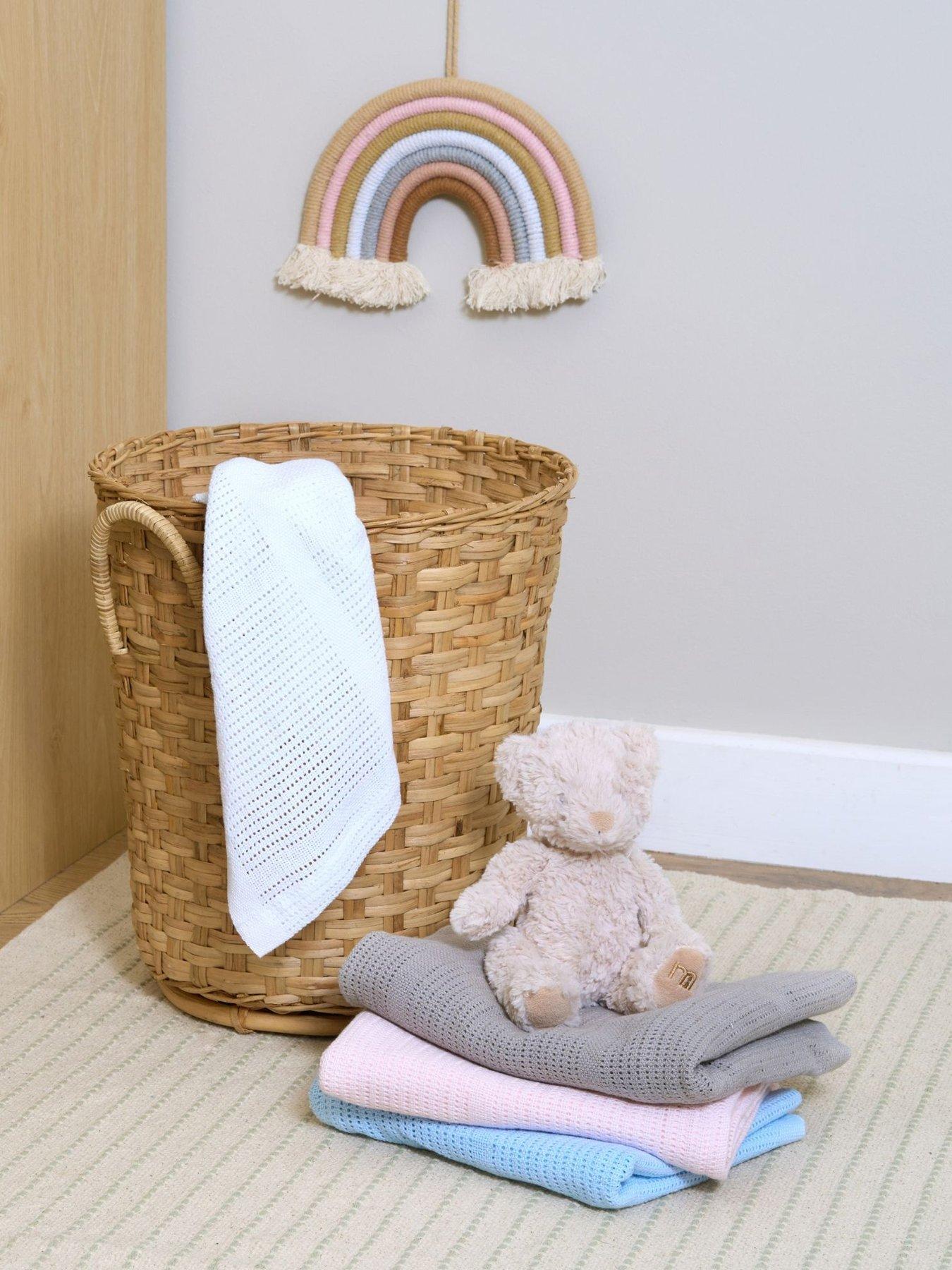 clair-de-lune-moses-basket-sheets-amp-pram-cellular-blanket--nbspblueoutfit