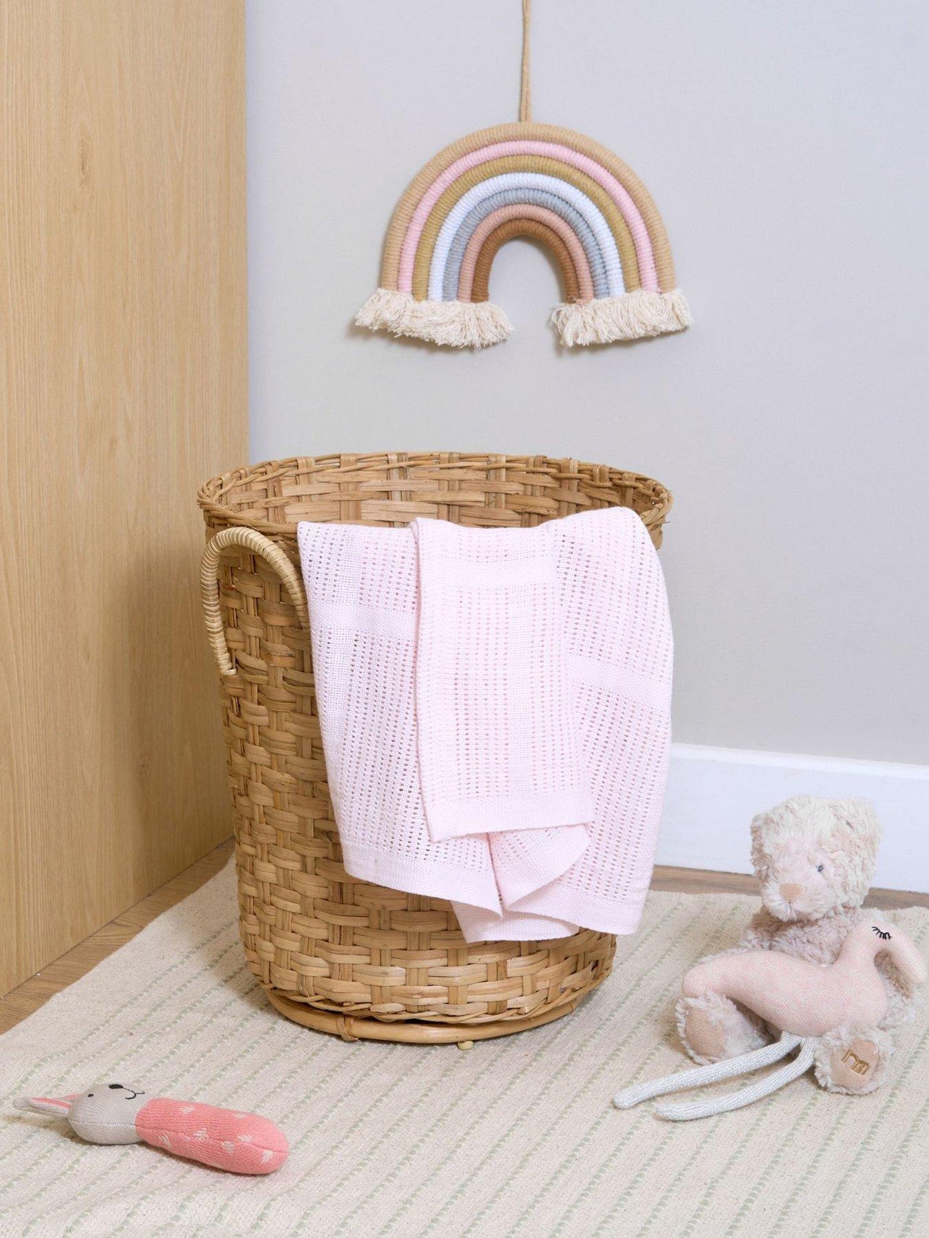 clair-de-lune-moses-basket-sheets-amp-pram-cellular-blanket--nbsppinkoutfit