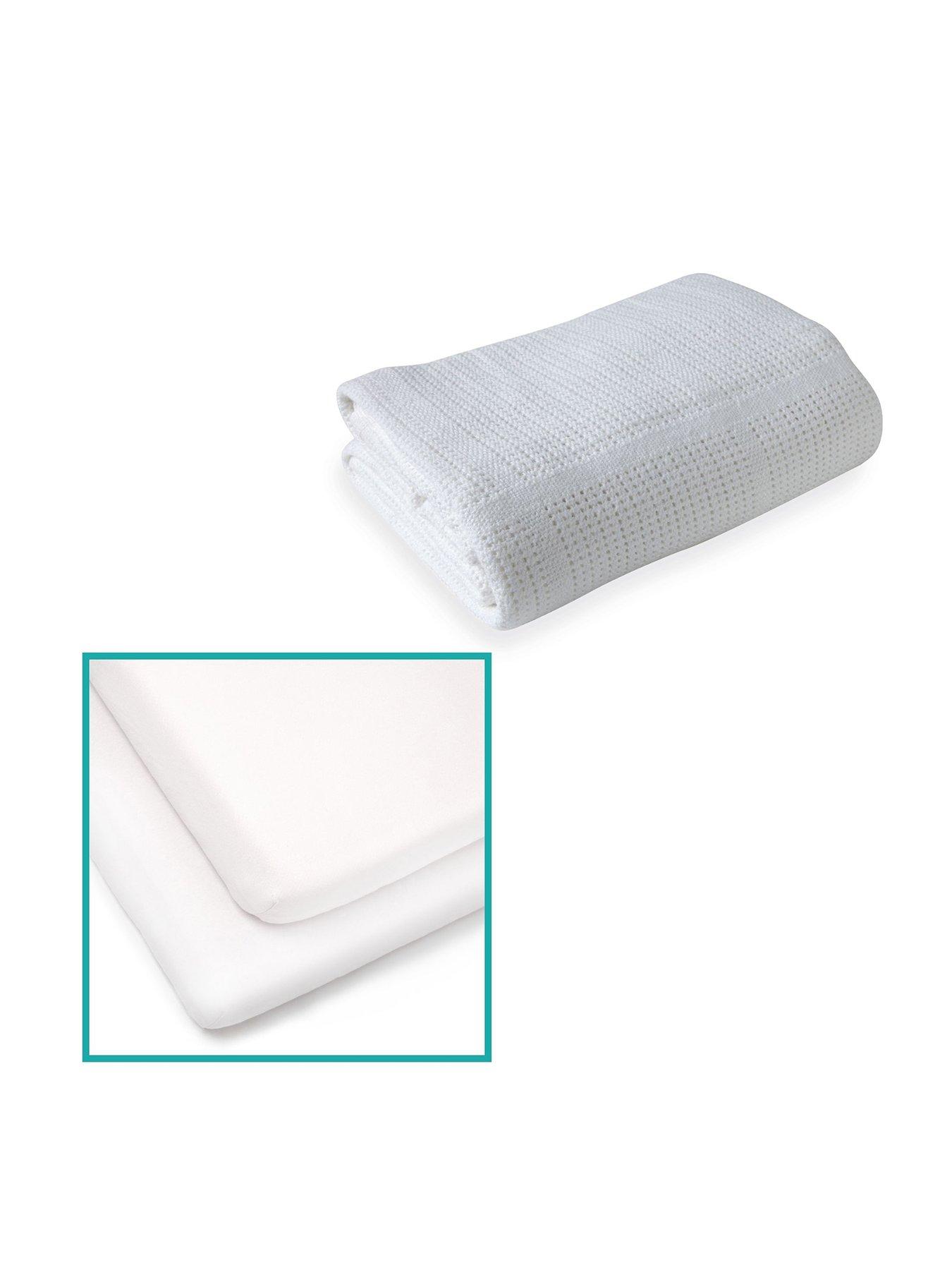 clair-de-lune-cot-bed-sheets-amp-cellular-blanket--nbspwhitestillFront