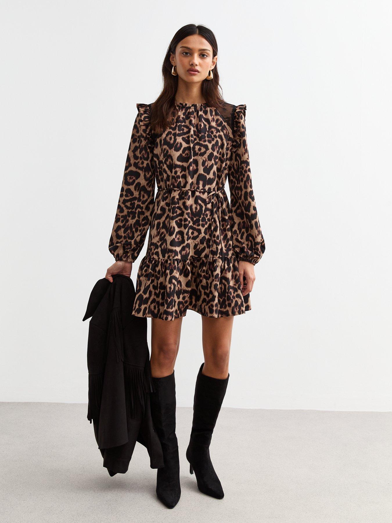 new-look-brown-leopard-print-lace-trim-ruffle-mini-dressback