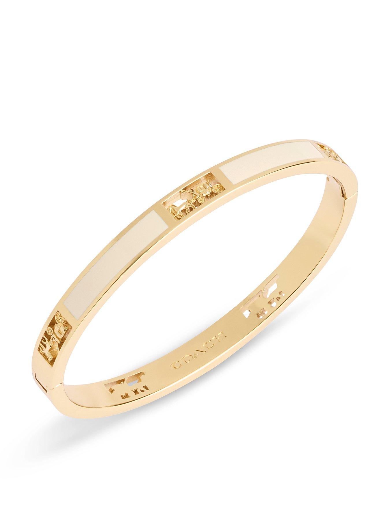 COACH Signature Horse  &  Carriage Cut Out Bangle Bracelet - Beige