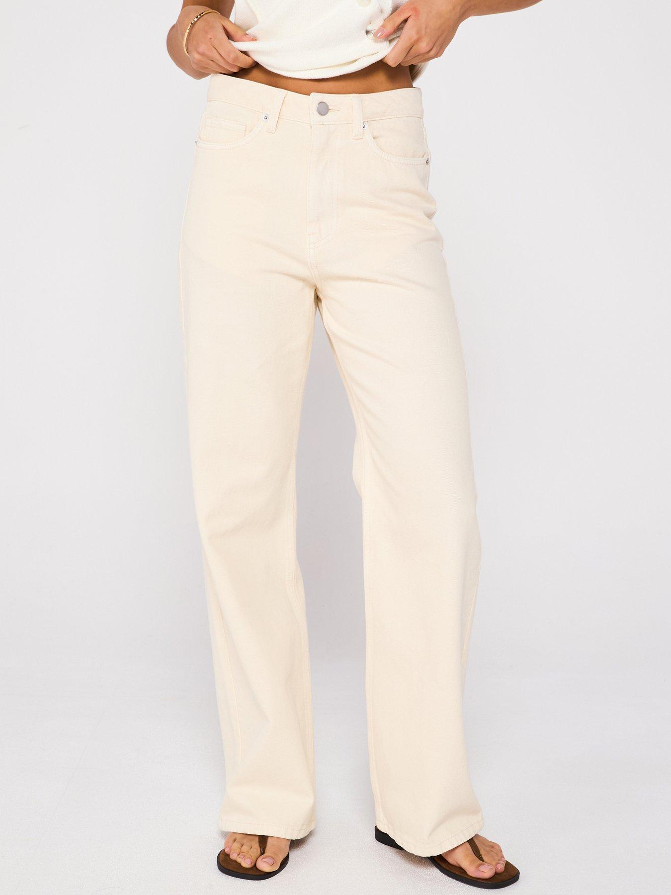 V by Very High Rise Wide Jeans Ecru Very Ireland