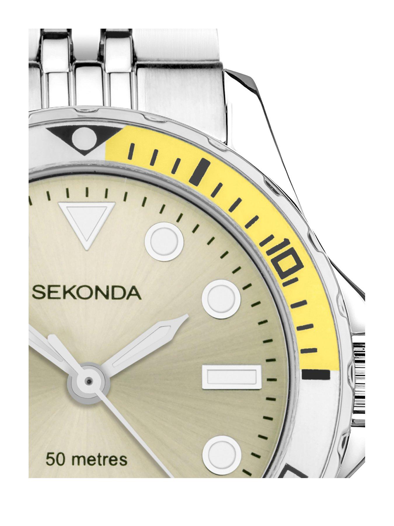 sekonda-sekonda-womens-balearic-silver-stainless-steel-bracelet-with-yellow-dial-analogue-watchstillFront