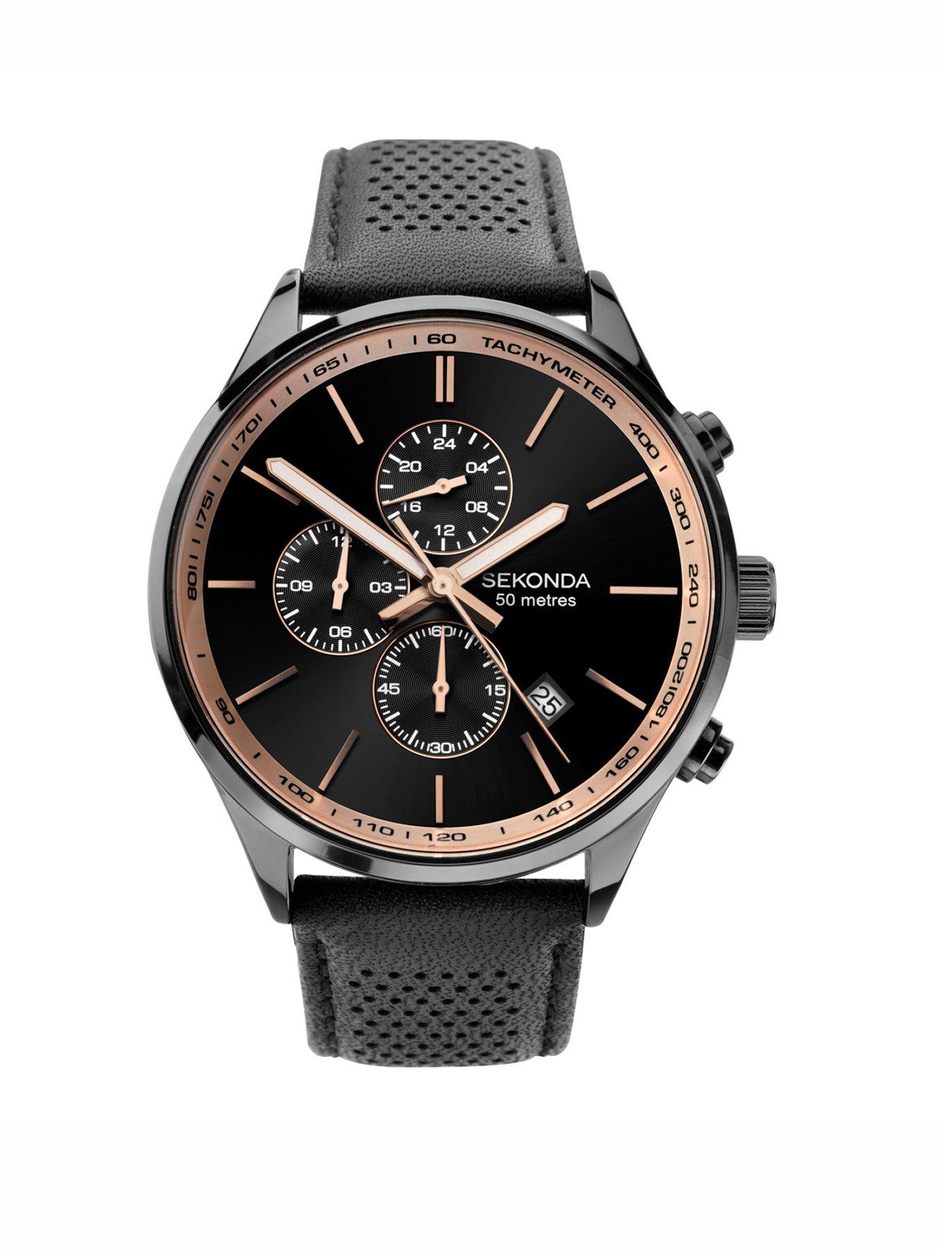 sekonda-sekonda-mens-endurance-black-leather-strap-with-black-dial-analogue-watch