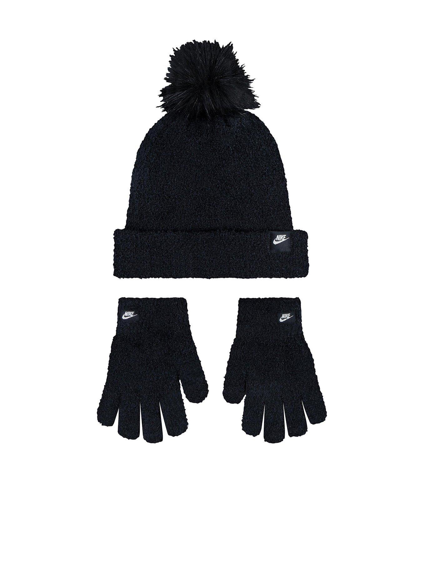 nike-juniors-plush-gifting-peak-beanie-set-black