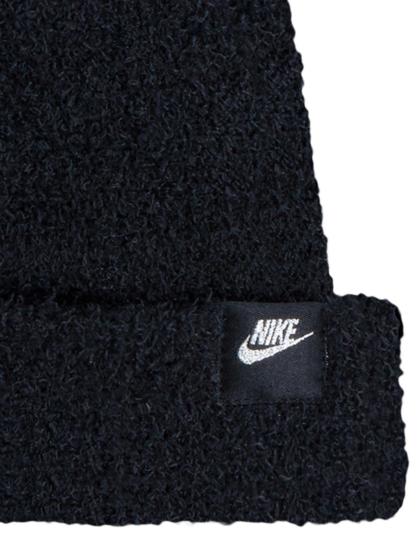 nike-juniors-plush-gifting-peak-beanie-set-blackdetail