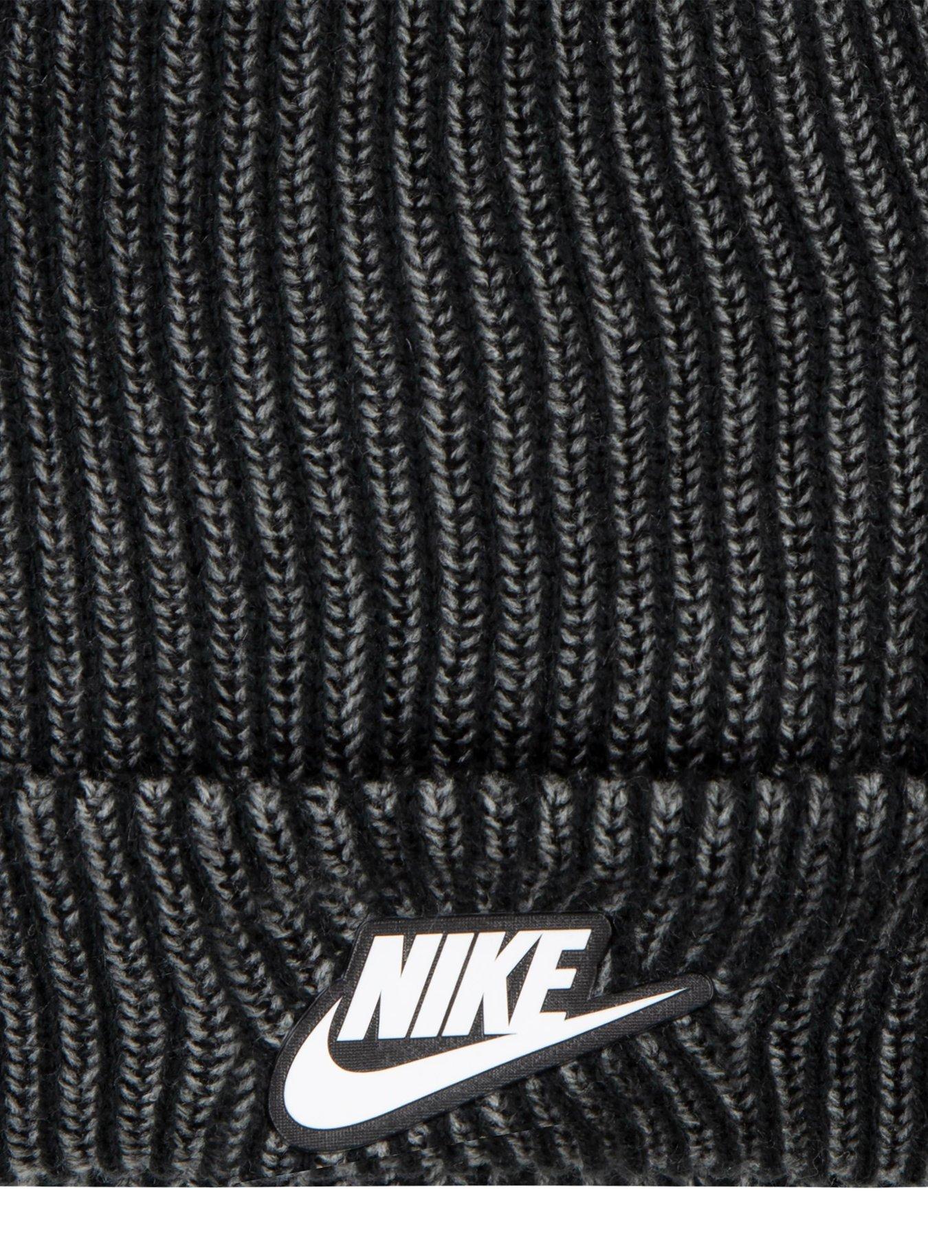 nike-juniors-two-tone-rib-peak-beanie-set-blackdetail