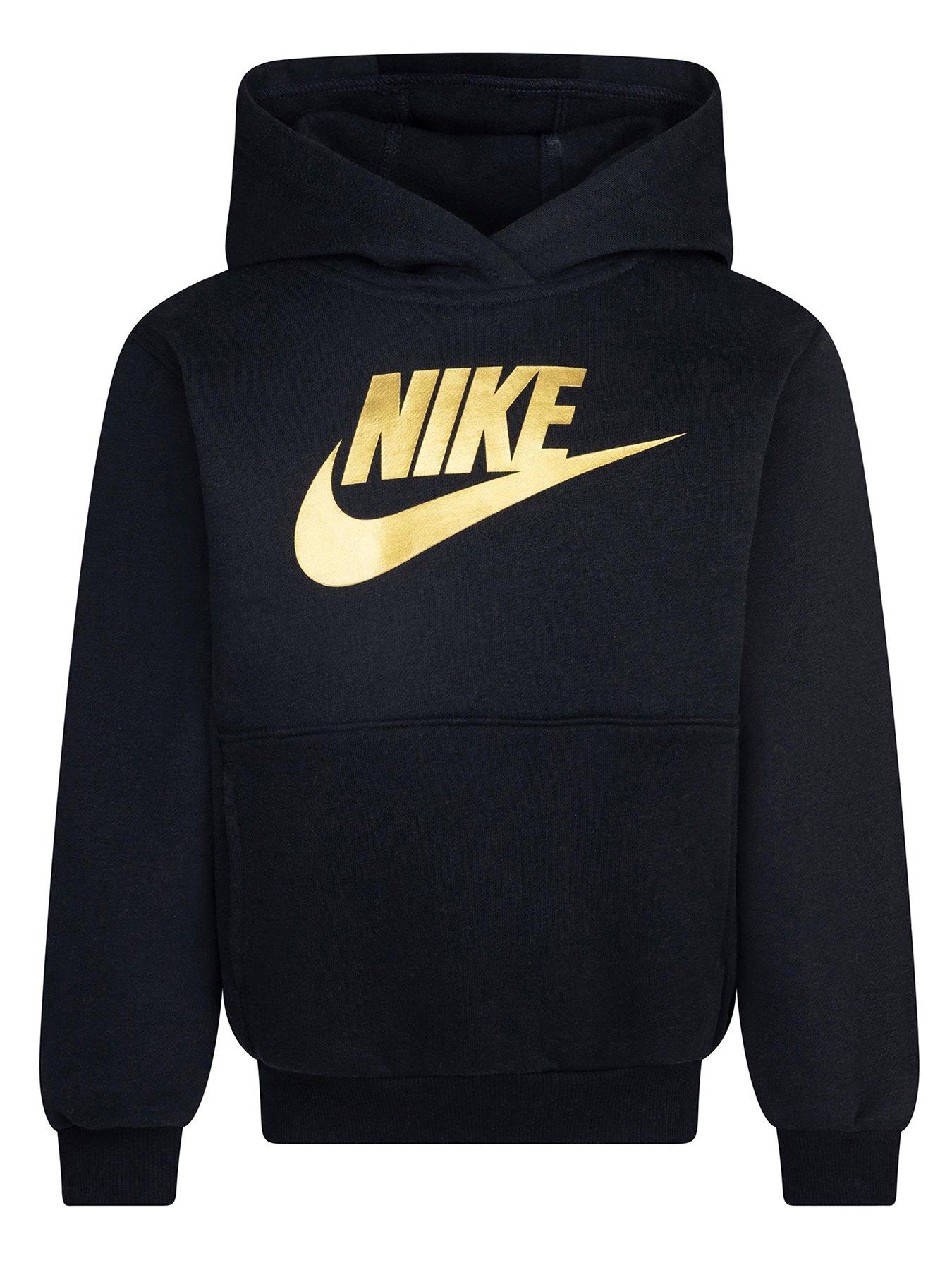 Image 1 of 3 of Nike Kids Club Fleece Overhead Hoodie - Gold/Black