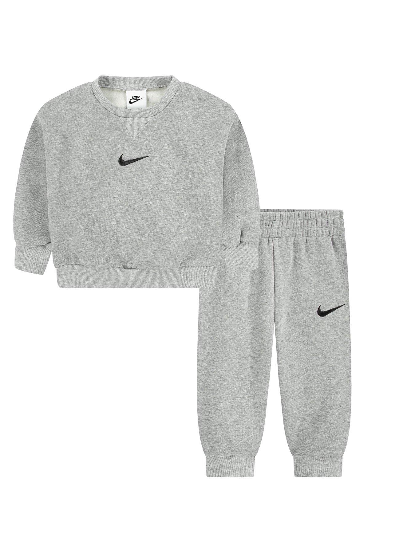 Image of Nike Infants  Essential Fleece Crew Tracksuit - Dark Grey