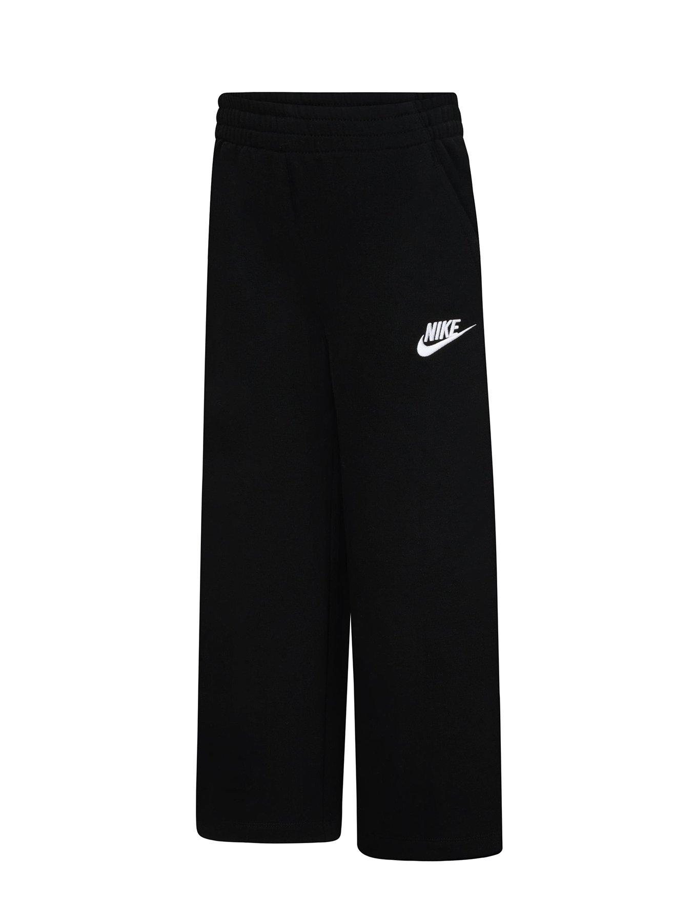 undefined Kids Girls Club Fleece Wide Leg Joggers - Black