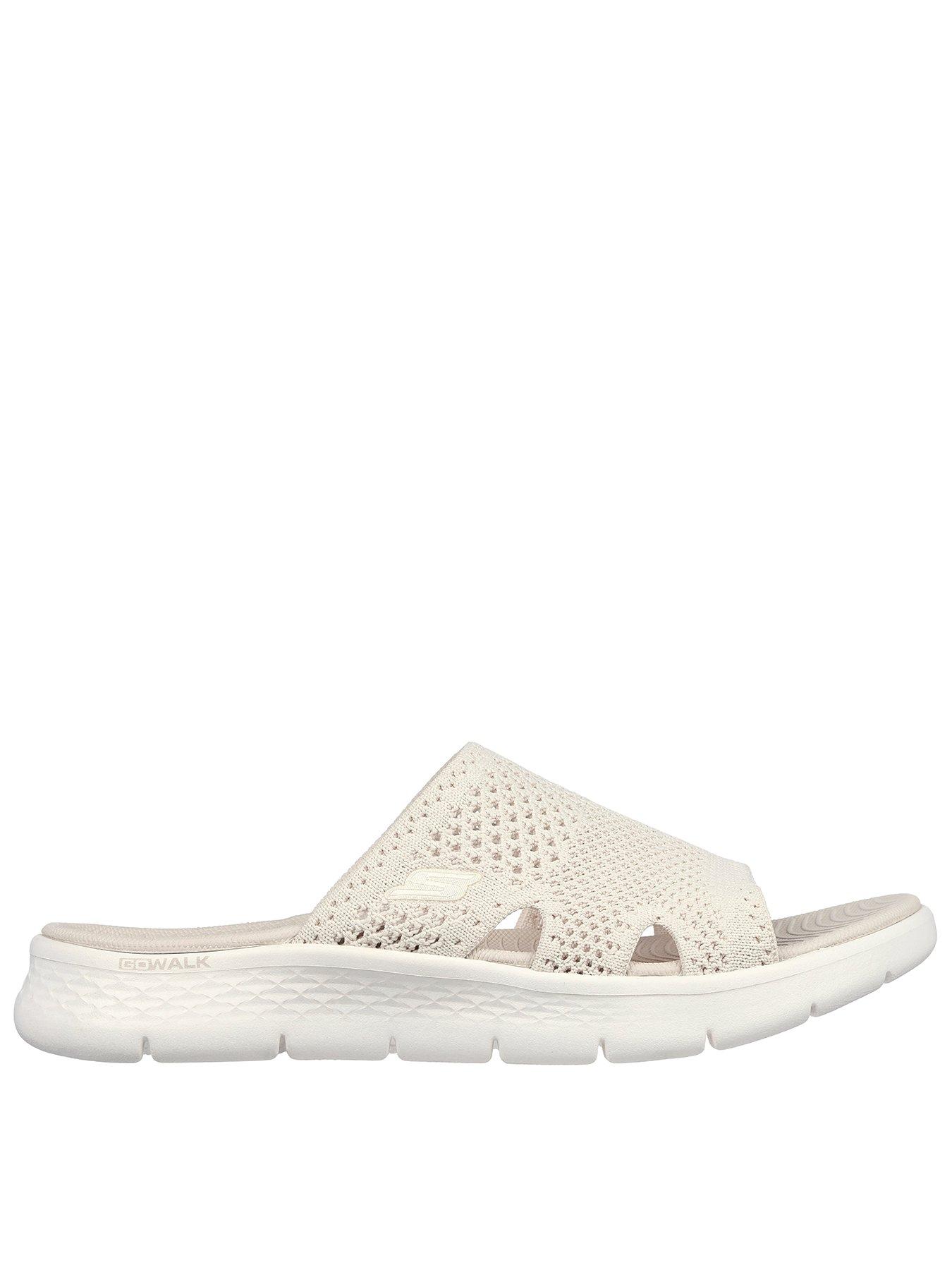 Skechers Go Walk Flex Sandal Textured Knit Slide - Natural