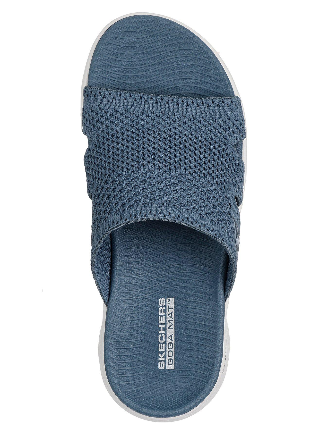 skechers-go-walk-flex-sandal-textured-knit-slide-slateoutfit