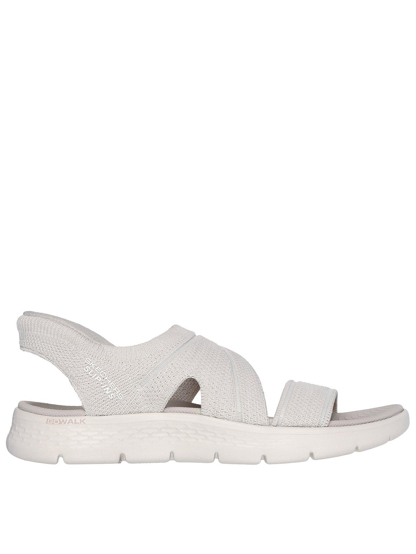 Image 1 of 5 of Skechers Go Walk Flex Sandal Enticing Slip-ins Knit Asymmetrical Sandal - Natural