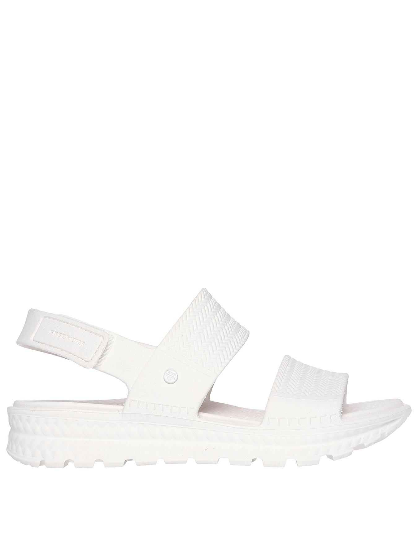 Skechers Arch Fit Footsteps Sunny Days Molded Double Band Sling Back Sandal - White