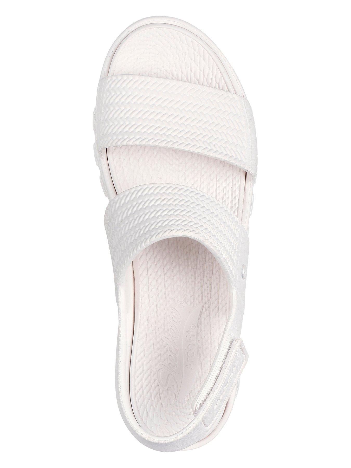 Image 3 of 5 of Skechers Arch Fit Footsteps Sunny Days Molded Double Band Sling Back Sandal - White