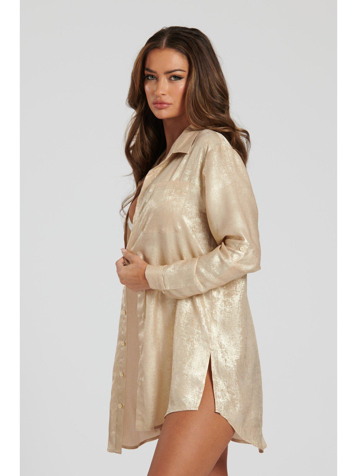 Image 2 of 4 of South Beach Metallic Foil Beach Shirt