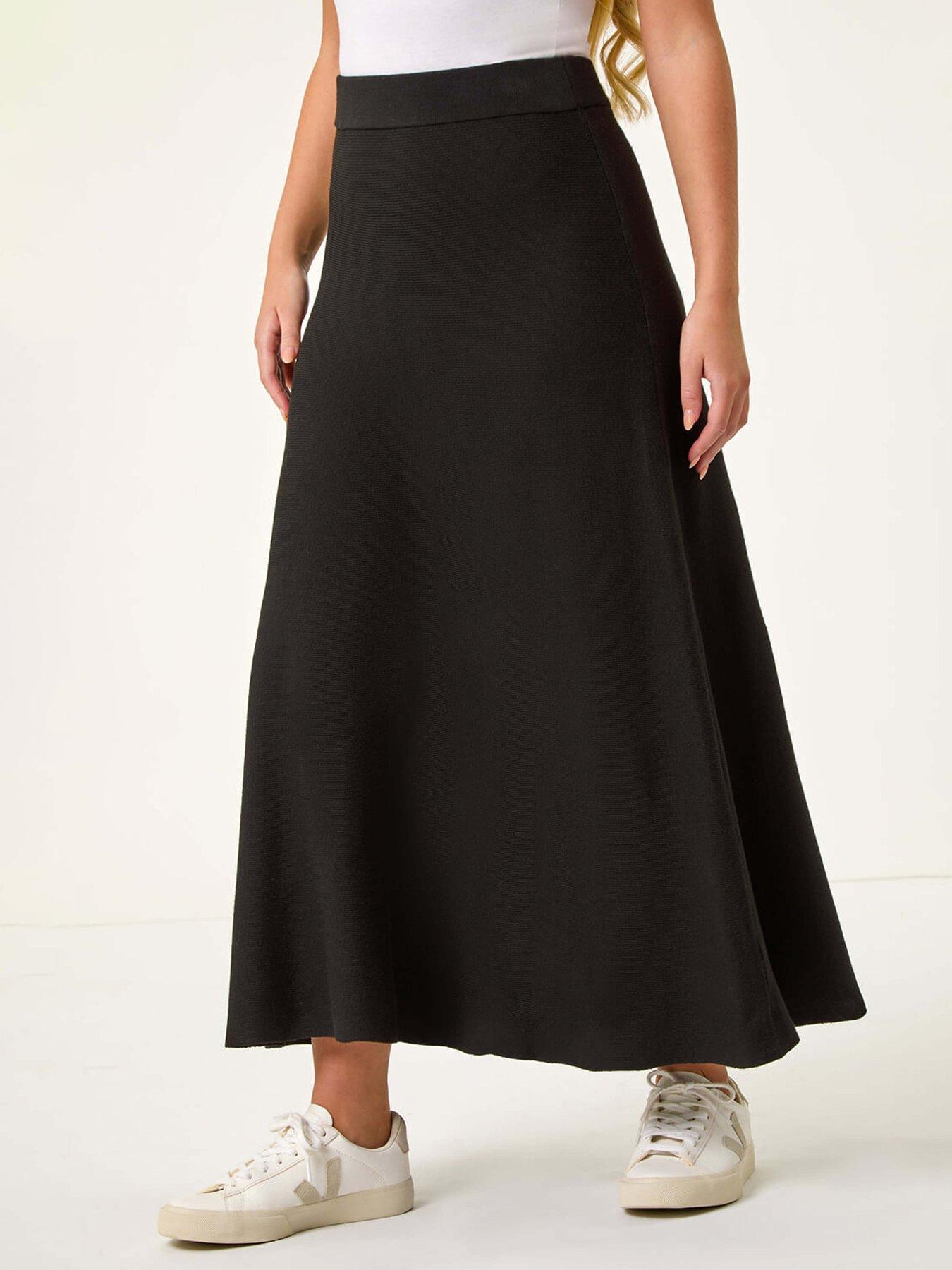 roman-petite-stretch-knitted-midi-skirt-black