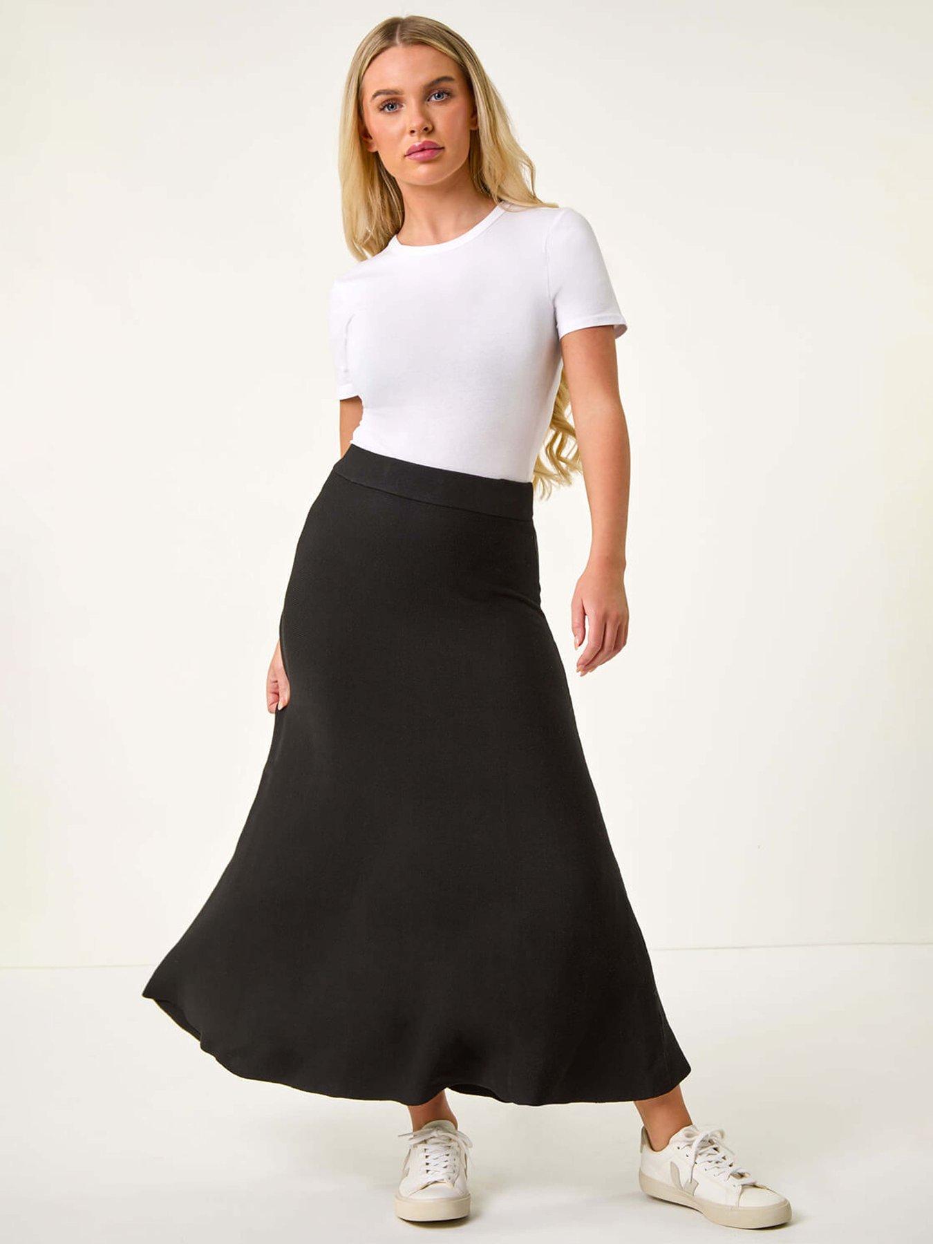 roman-petite-stretch-knitted-midi-skirt-blackoutfit