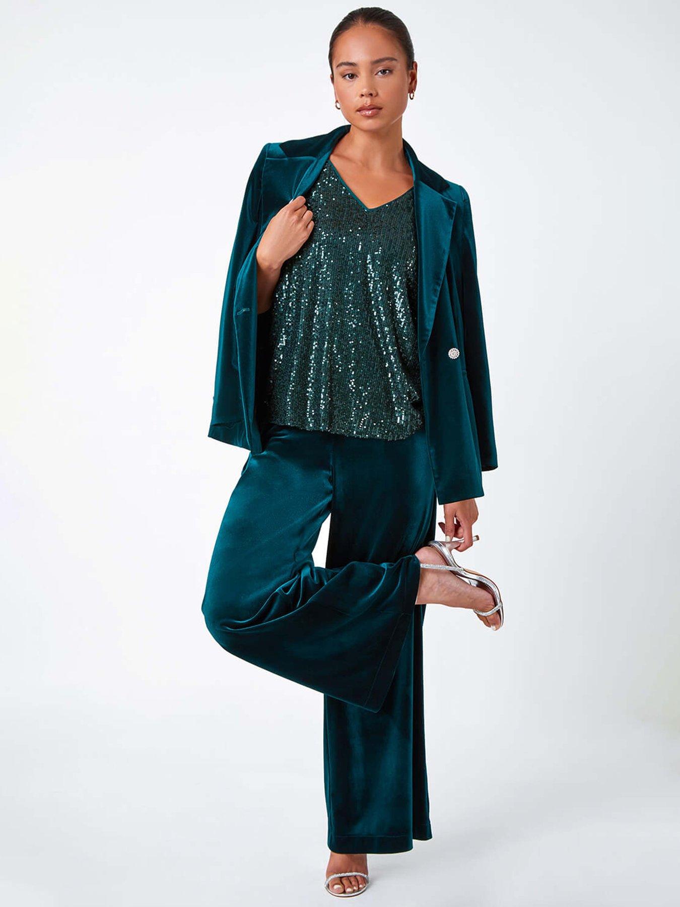 roman-petite-wide-leg-velvet-stretch-trouser-greenoutfit