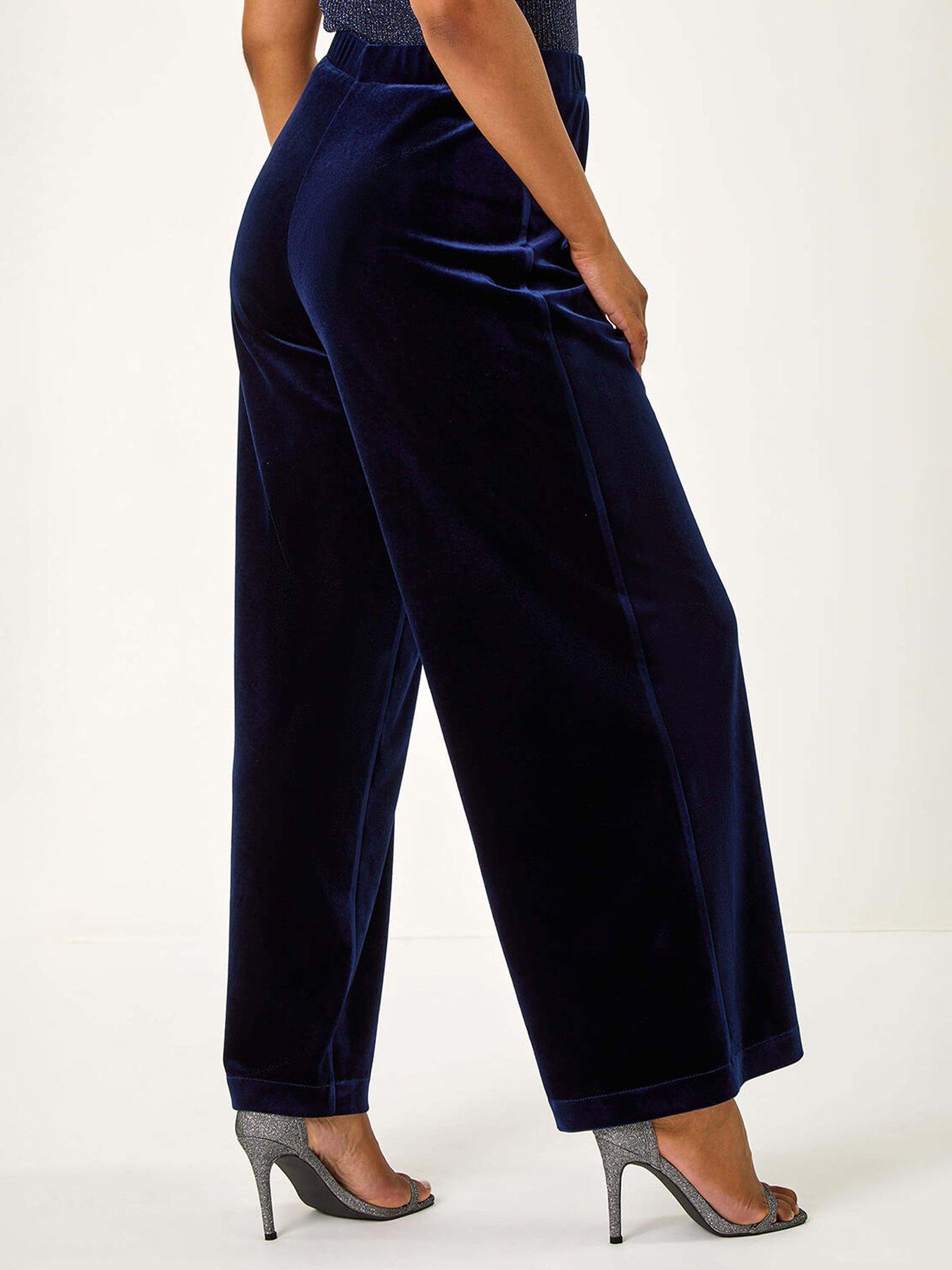 roman-petite-wide-leg-velvet-stretch-trouser-bluestillFront