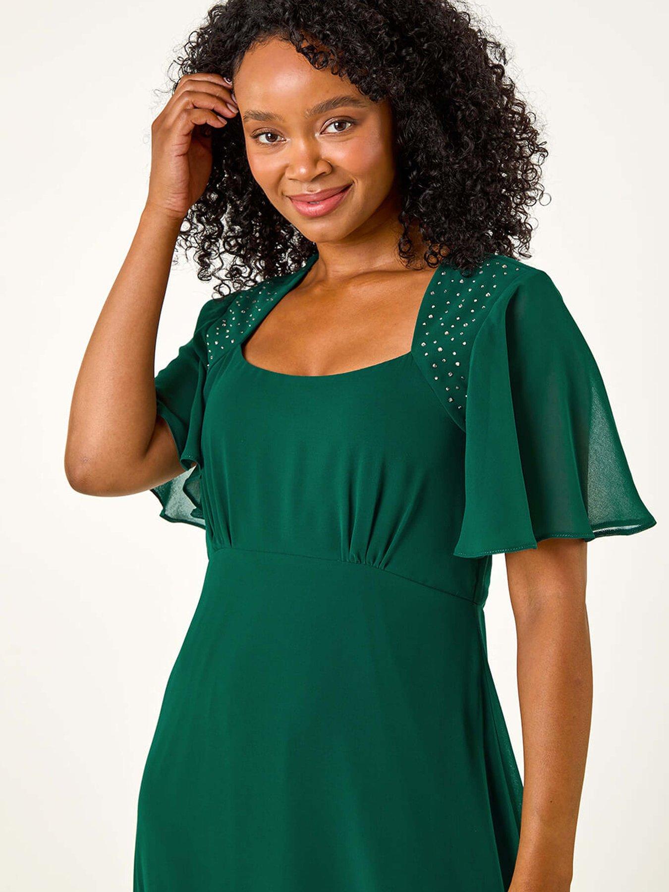 roman-petite-hotfix-detail-midi-dress-greenoutfit