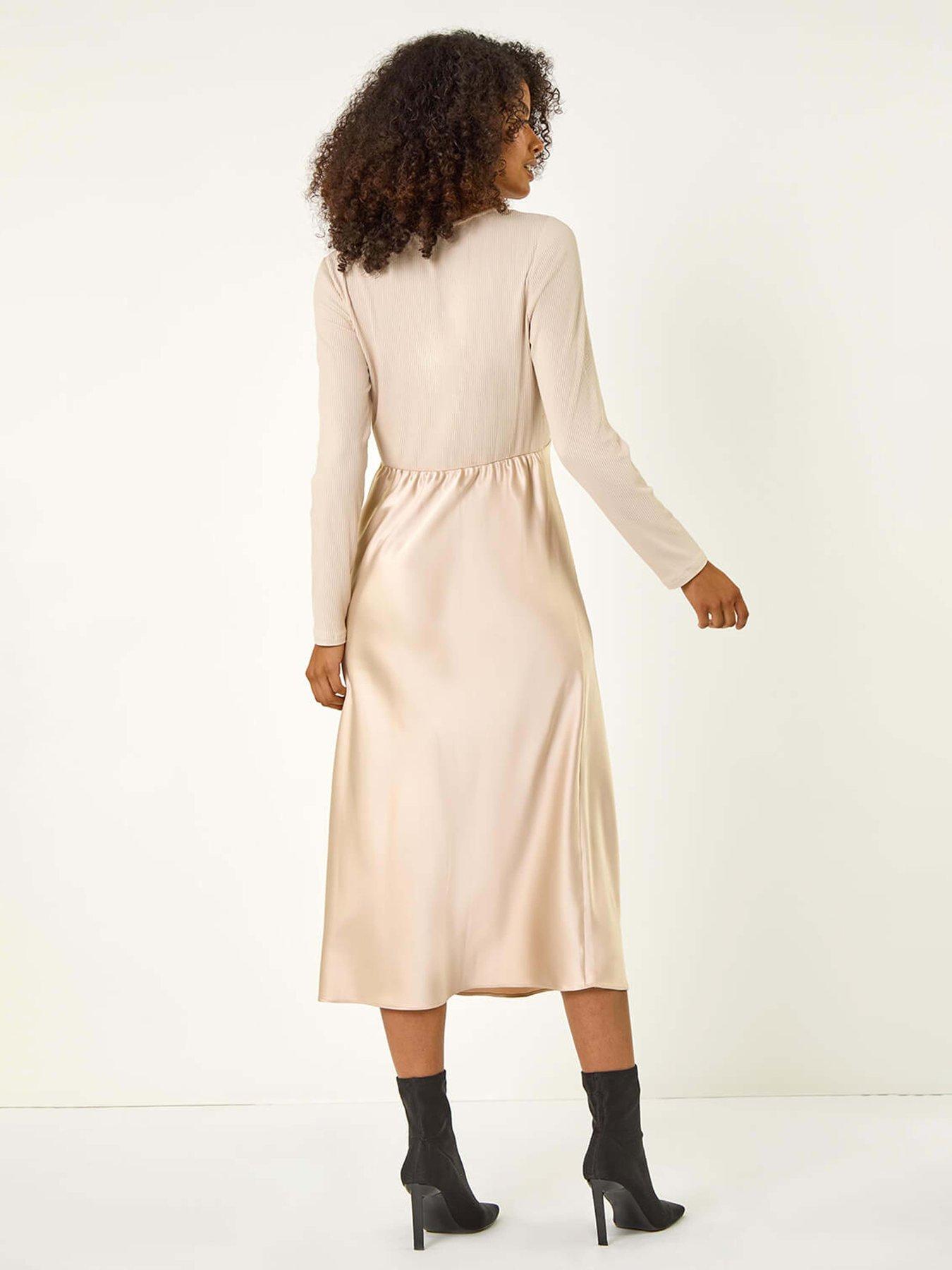 dusk-satin-bodycon-stretch-midi-dress-biscuitstillFront