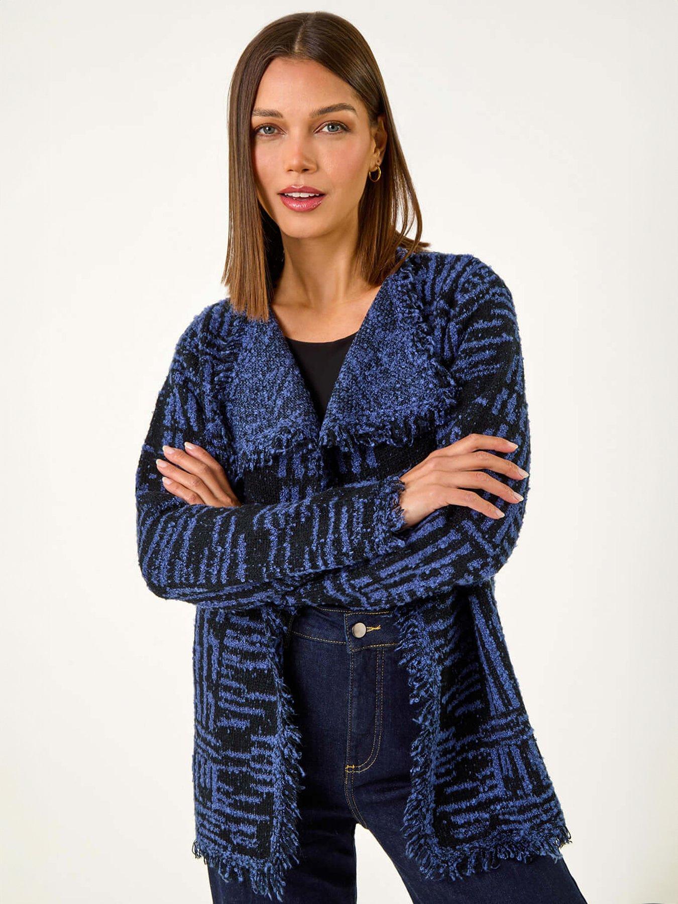 roman-textured-fringe-collar-detail-cardigan-bluefront