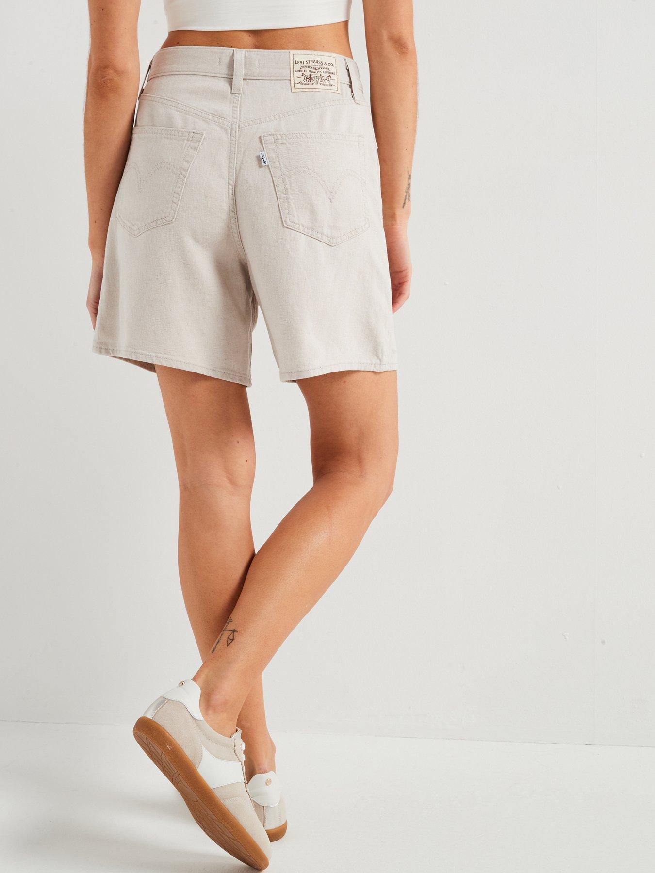 Image 5 of 6 of Levi's High Rise Baggy Linen+ Denim Shorts - Grey