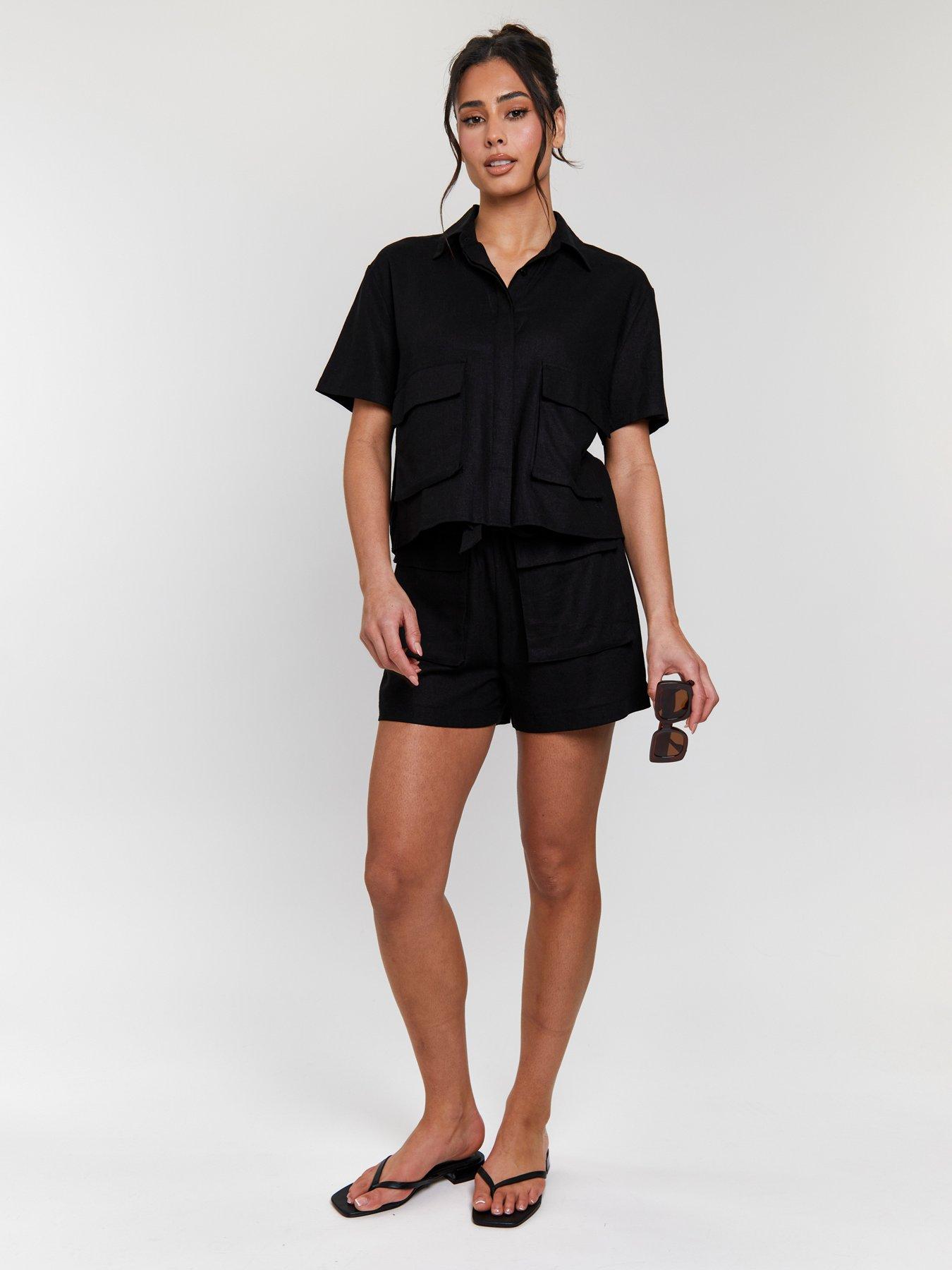 south-beach-linen-blend-short-sleeve-utility-shirt-black