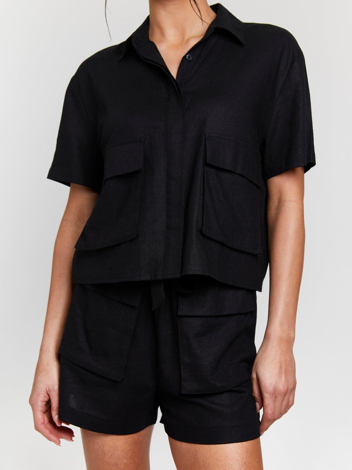 south-beach-linen-blend-short-sleeve-utility-shirt-blackoutfit