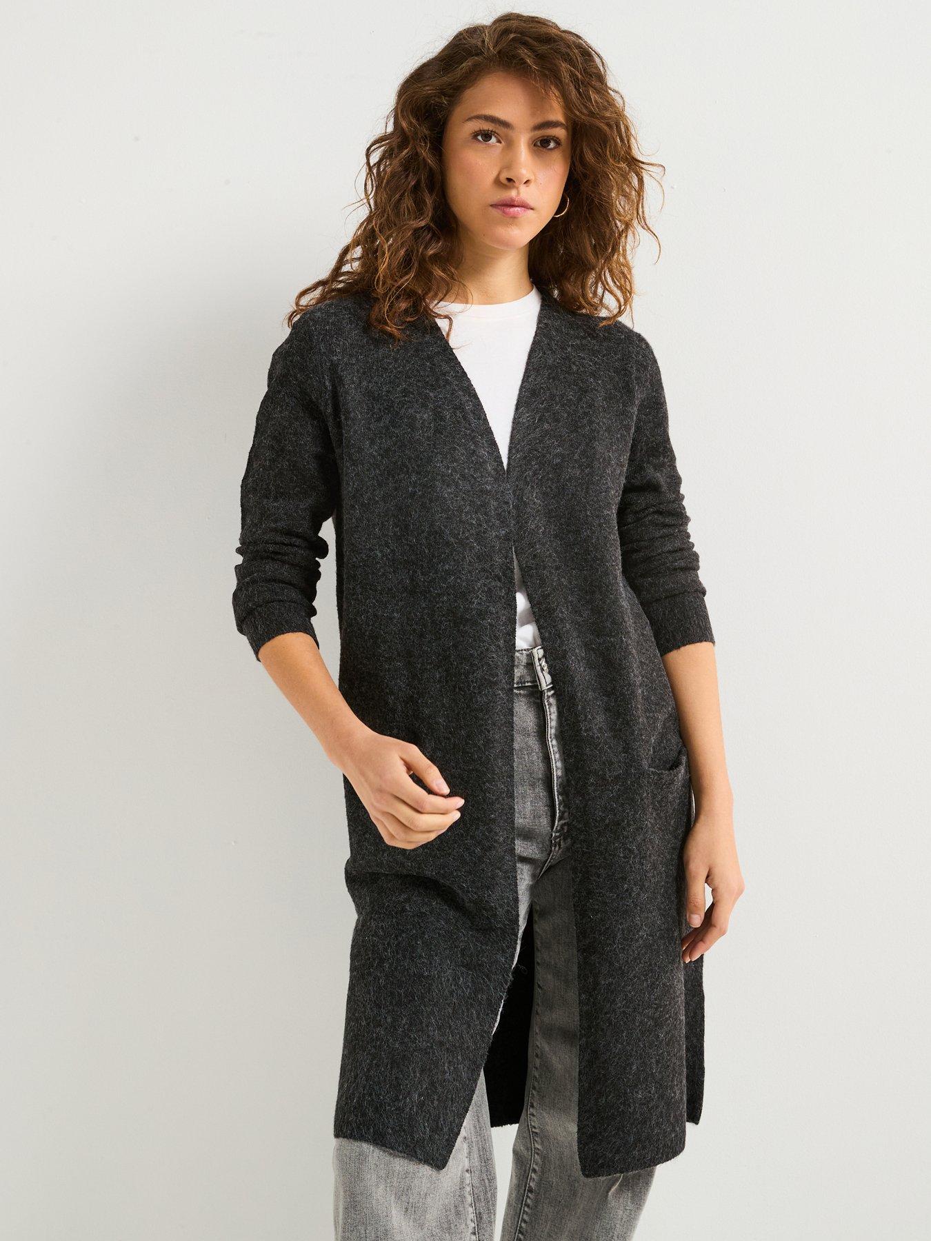 vero-moda-longline-open-cardigan-blackfront