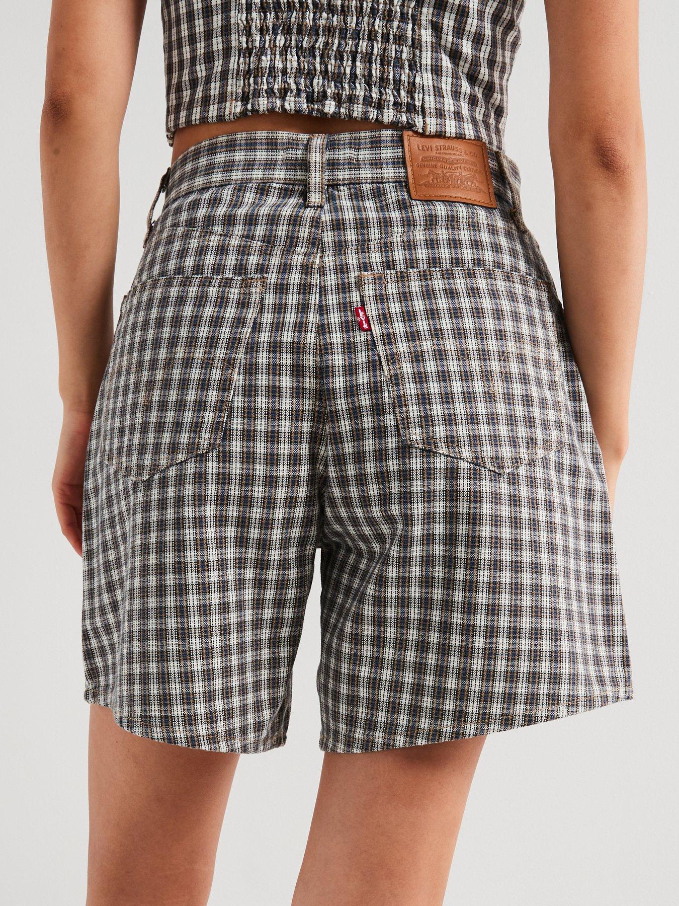 Image 2 of 6 of Levi's High-rise Baggy Shorts - Milo Plaid Short - Khaki