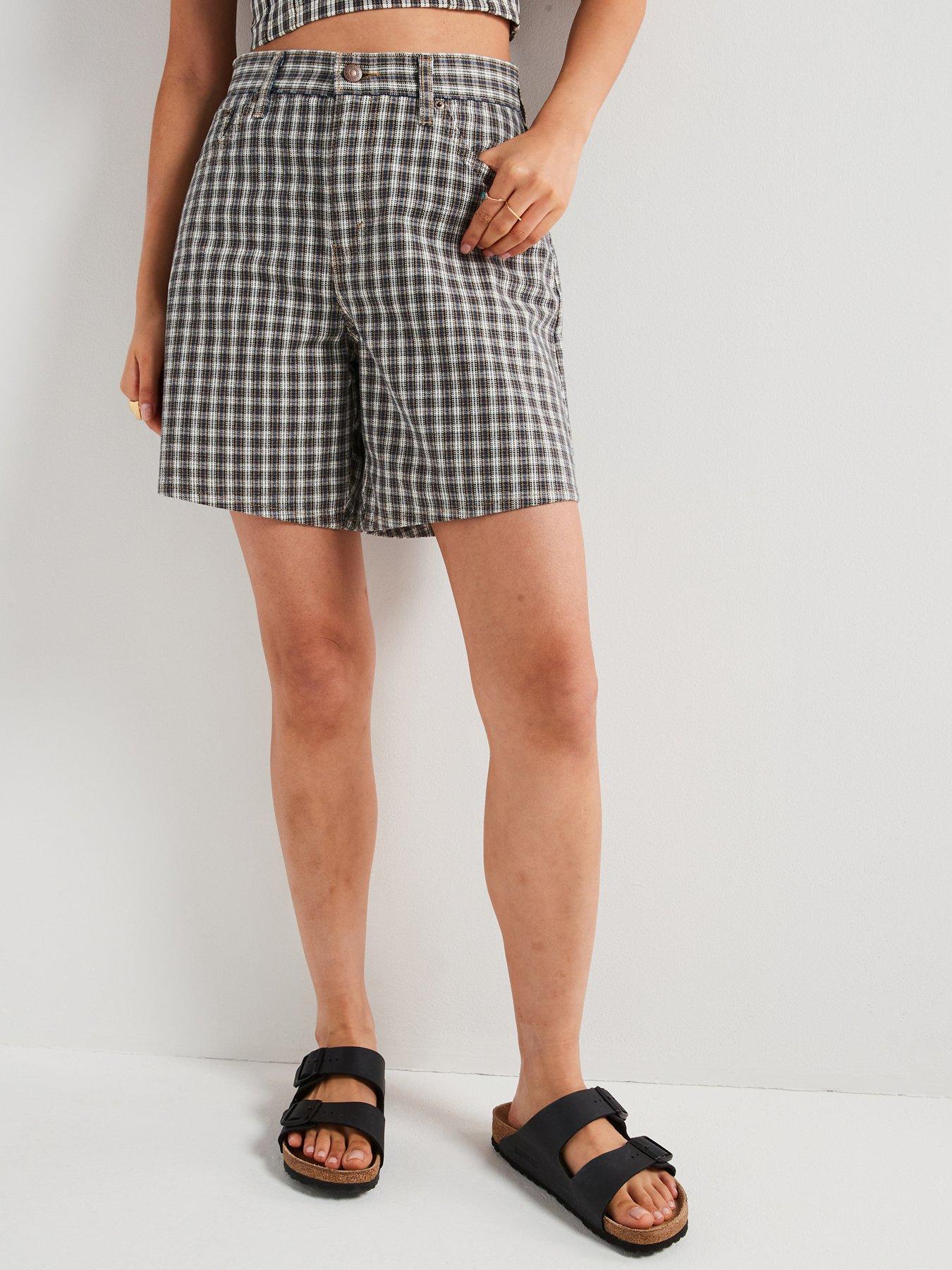 Image 3 of 6 of Levi's High-rise Baggy Shorts - Milo Plaid Short - Khaki