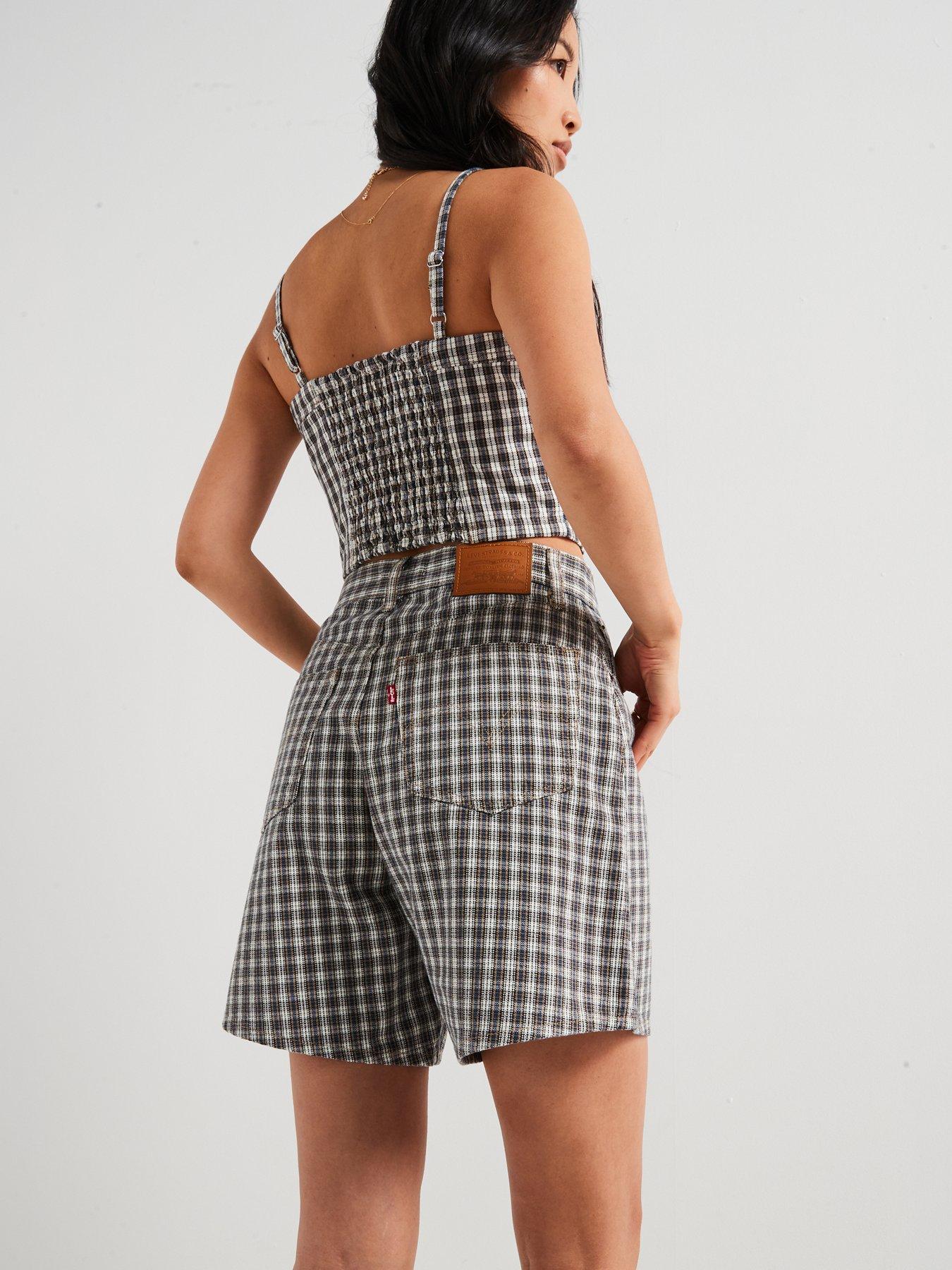 Image 4 of 6 of Levi's High-rise Baggy Shorts - Milo Plaid Short - Khaki