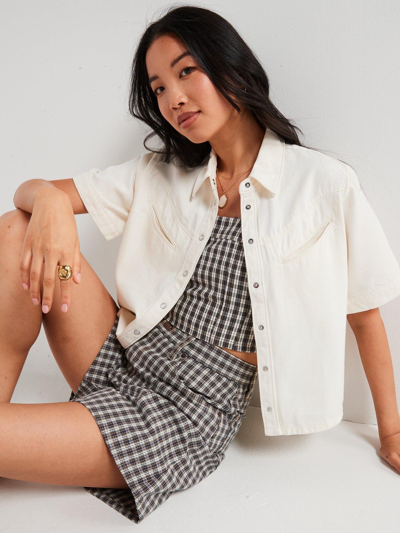 Image 6 of 6 of Levi's High-rise Baggy Shorts - Milo Plaid Short - Khaki