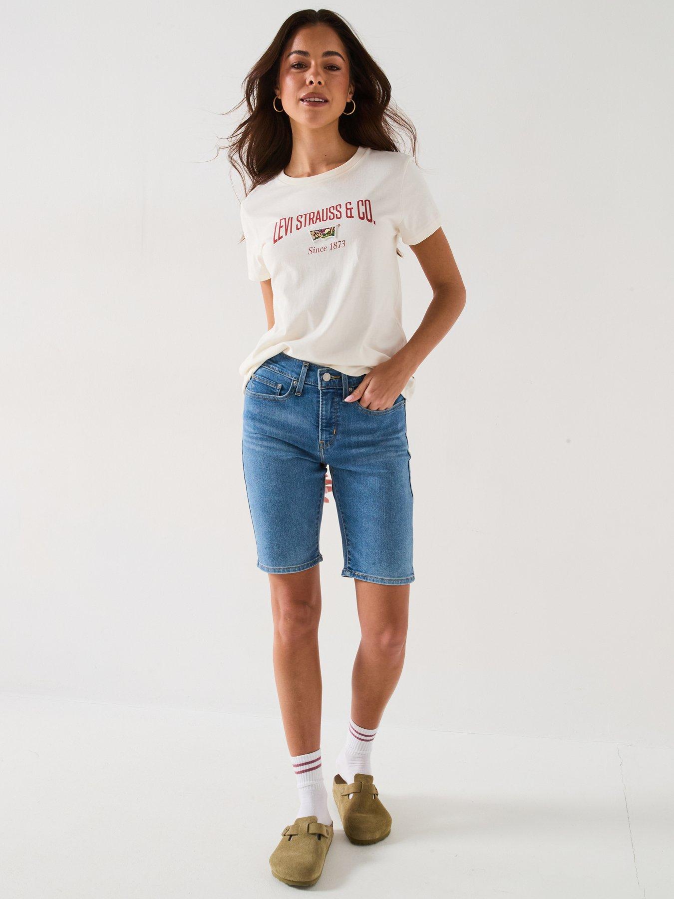 Image 1 of 6 of Levi's Shaping Bermuda Shorts - Camp Denim Short