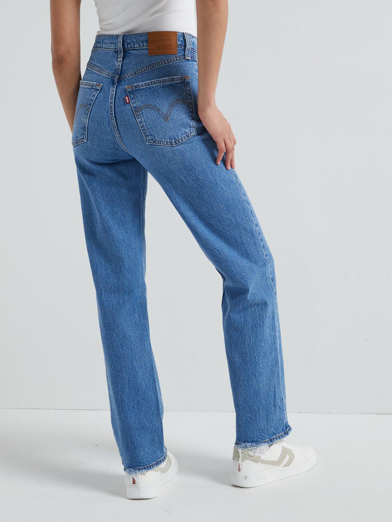 Image 2 of 4 of Levi's Ribcage Straight Ankle Jeans - Dance Around - Blue