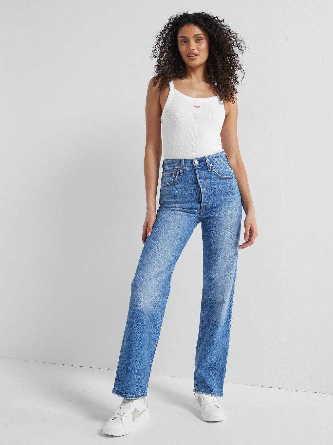 Image 3 of 4 of Levi's Ribcage Straight Ankle Jeans - Dance Around - Blue