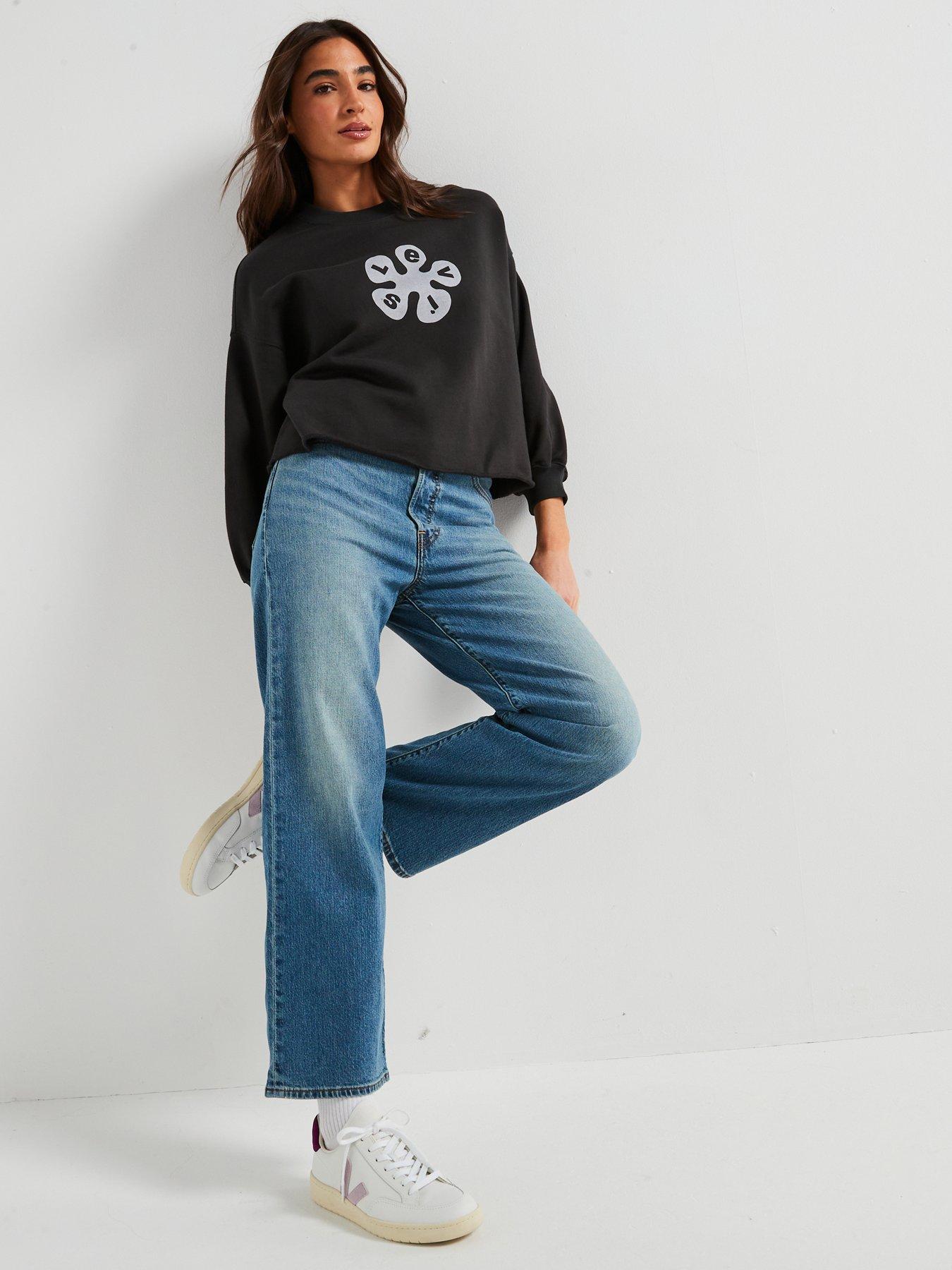 Image 5 of 6 of Levi's Ribcage Straight Ankle Cotton Linen Jeans - Blue