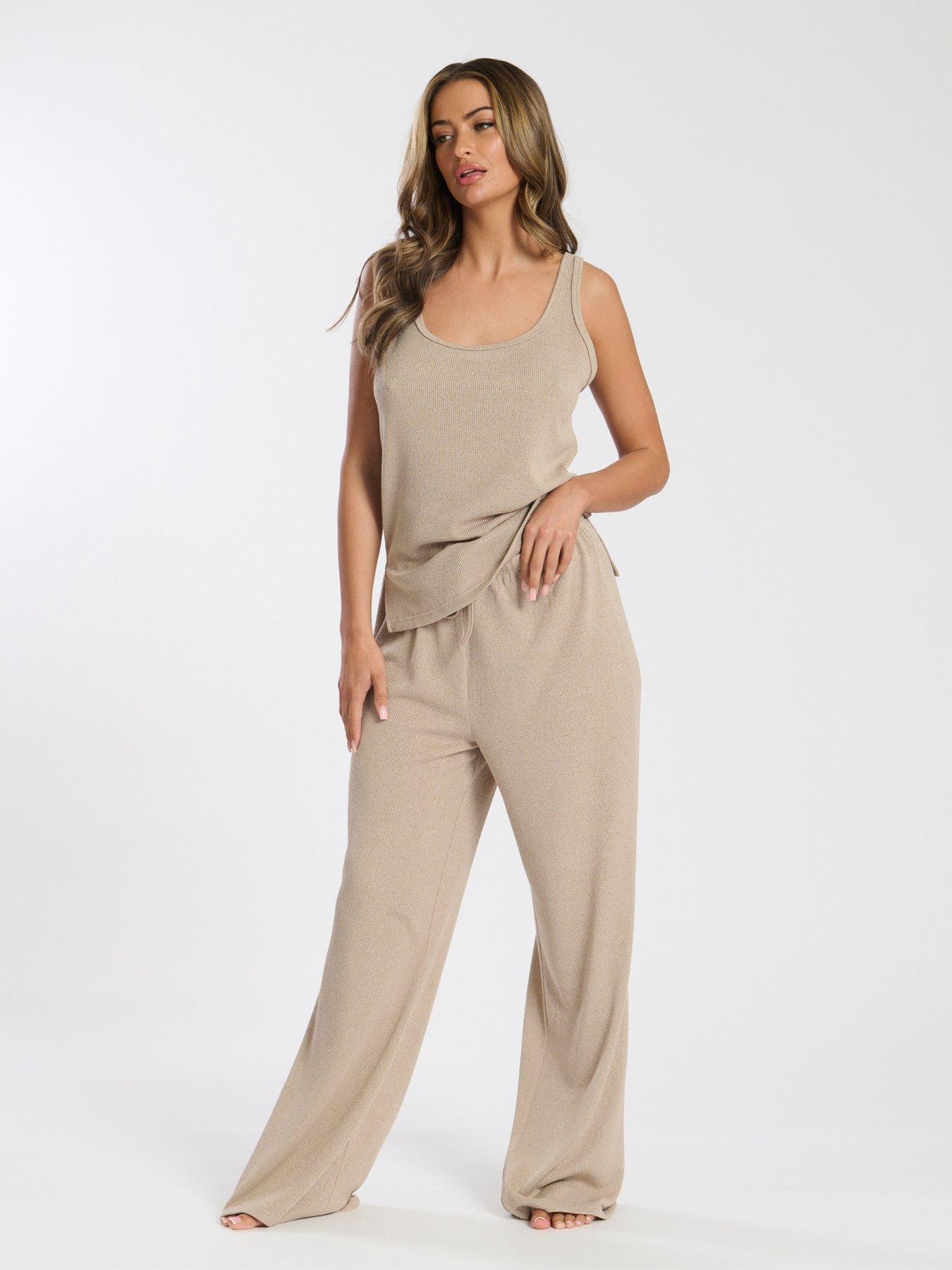 undefined Soft Knit Lounge Trouser - Beige