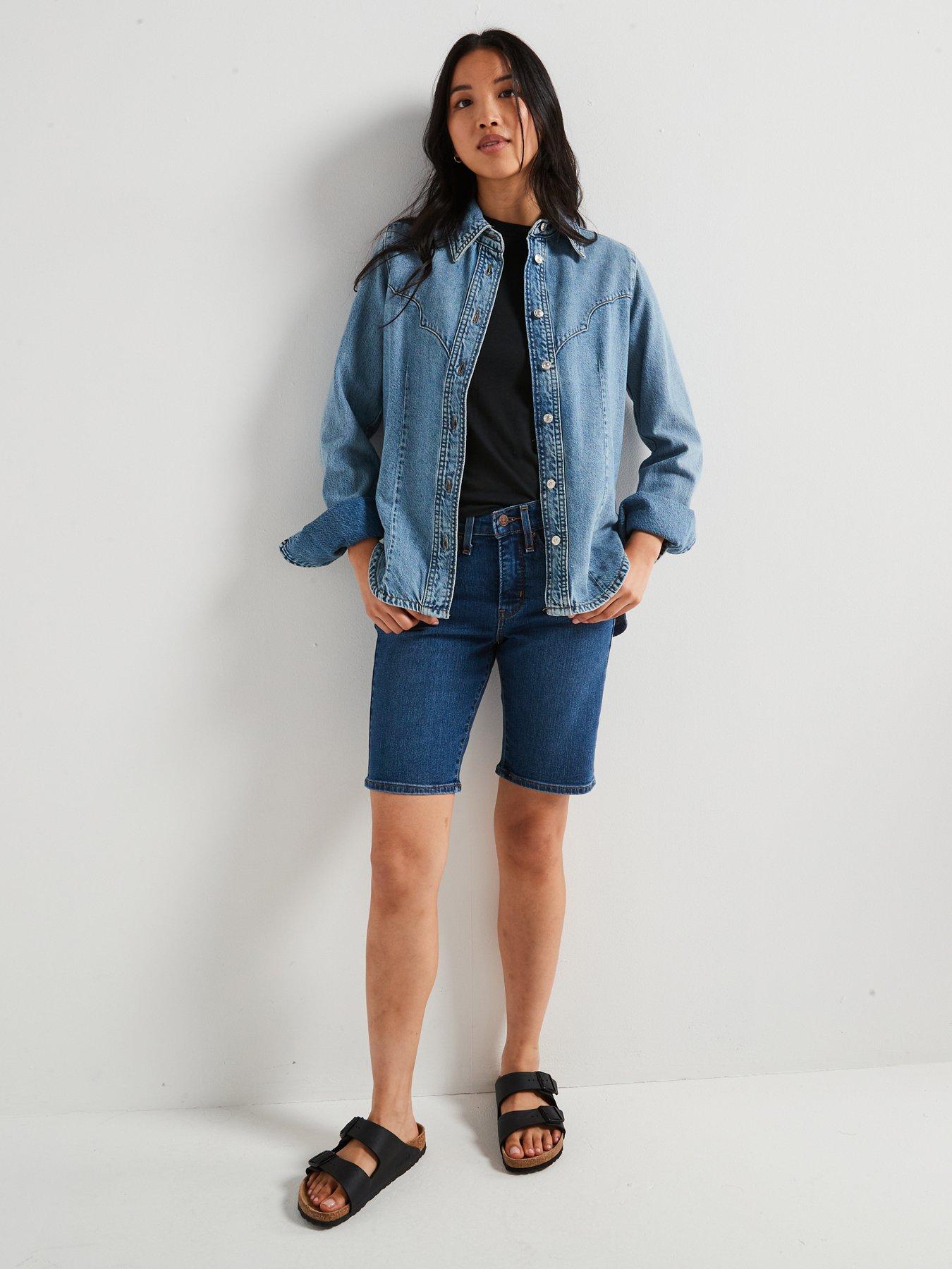 Image of Levi's Shaping Bermuda Shorts - Clever Girl Short - Blue