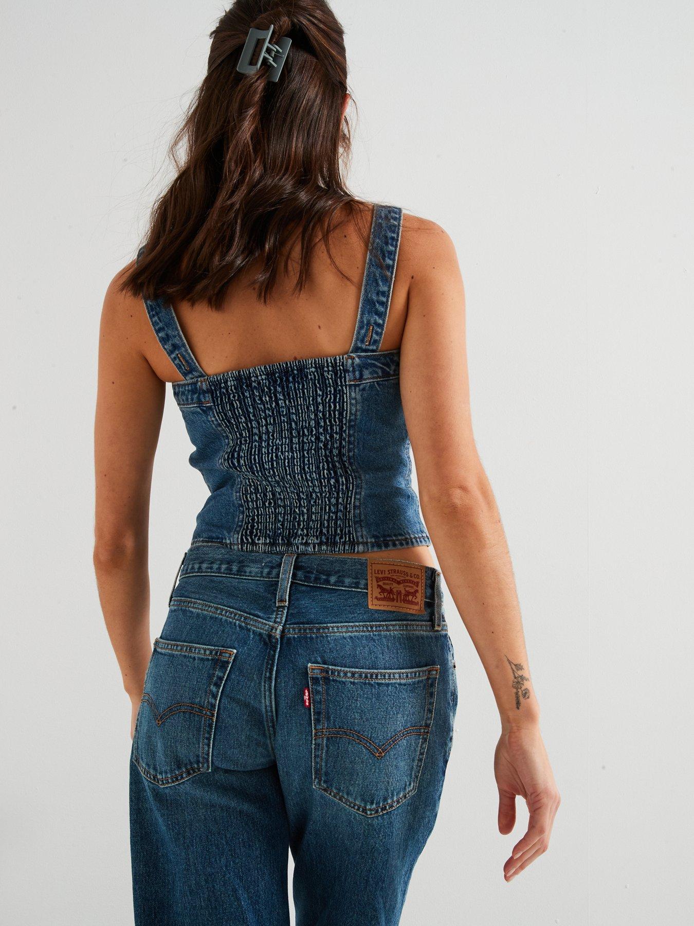Image 2 of 5 of Levi's Sculpted Bustier Top - Verified Vintage Bustier - Blue