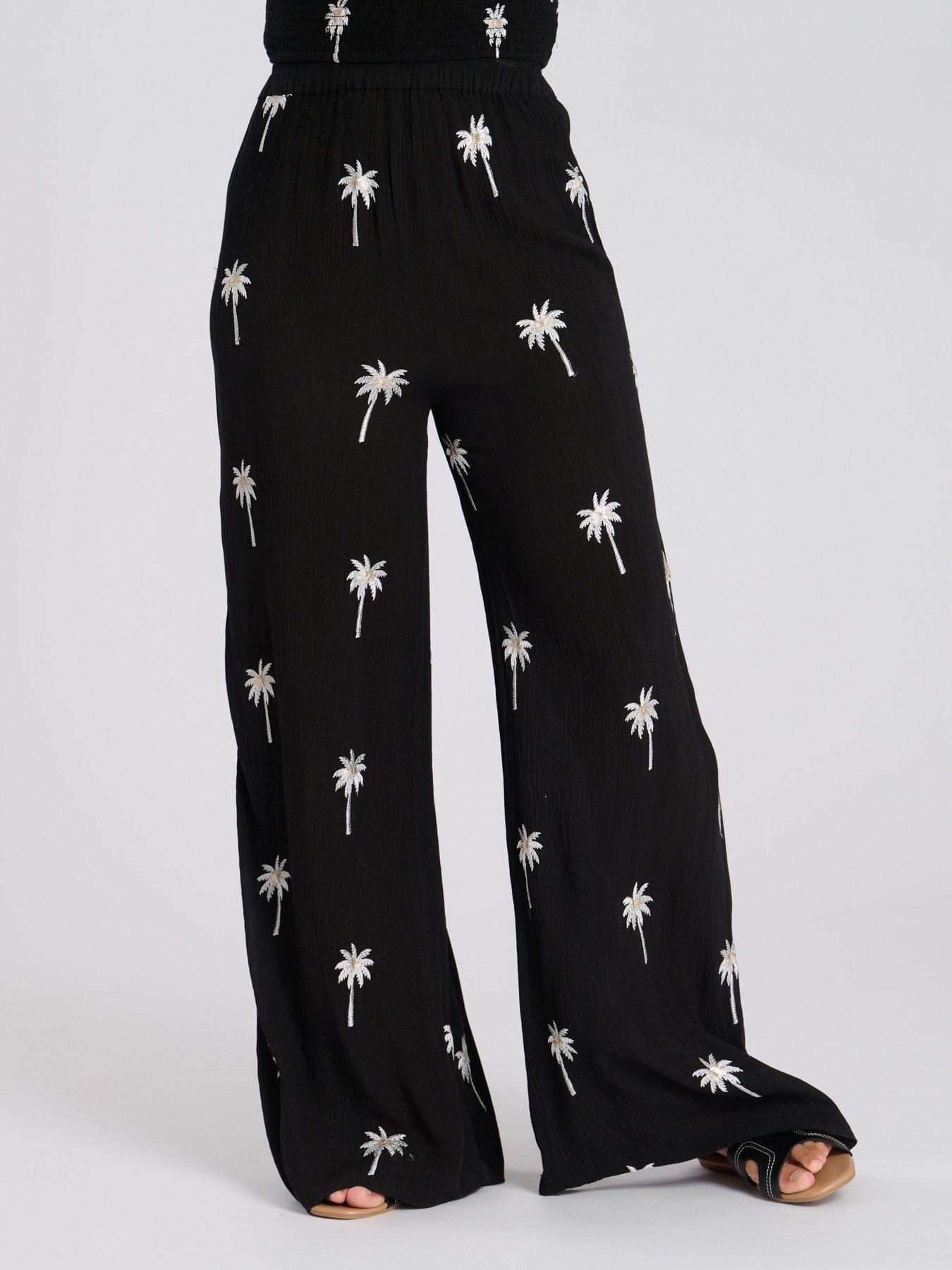 Image 3 of 4 of South Beach Embroidered Pant - Black