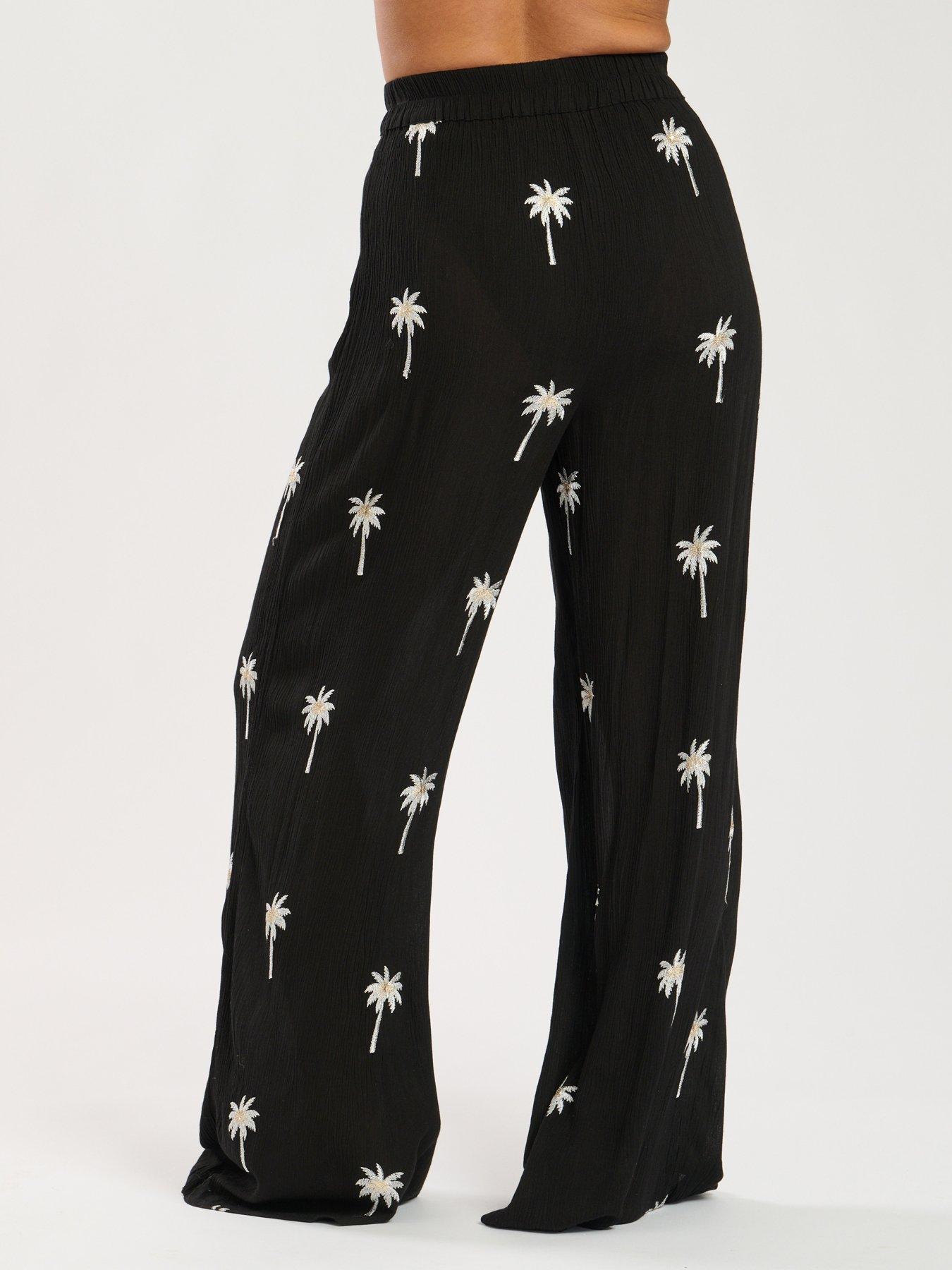 Image 4 of 4 of South Beach Embroidered Pant - Black