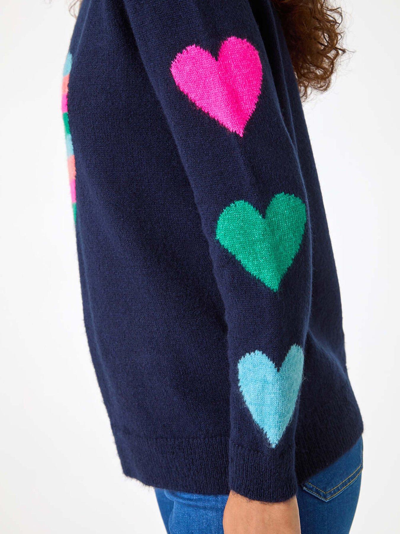 roman-multi-heart-detail-longline-jumper-bluedetail