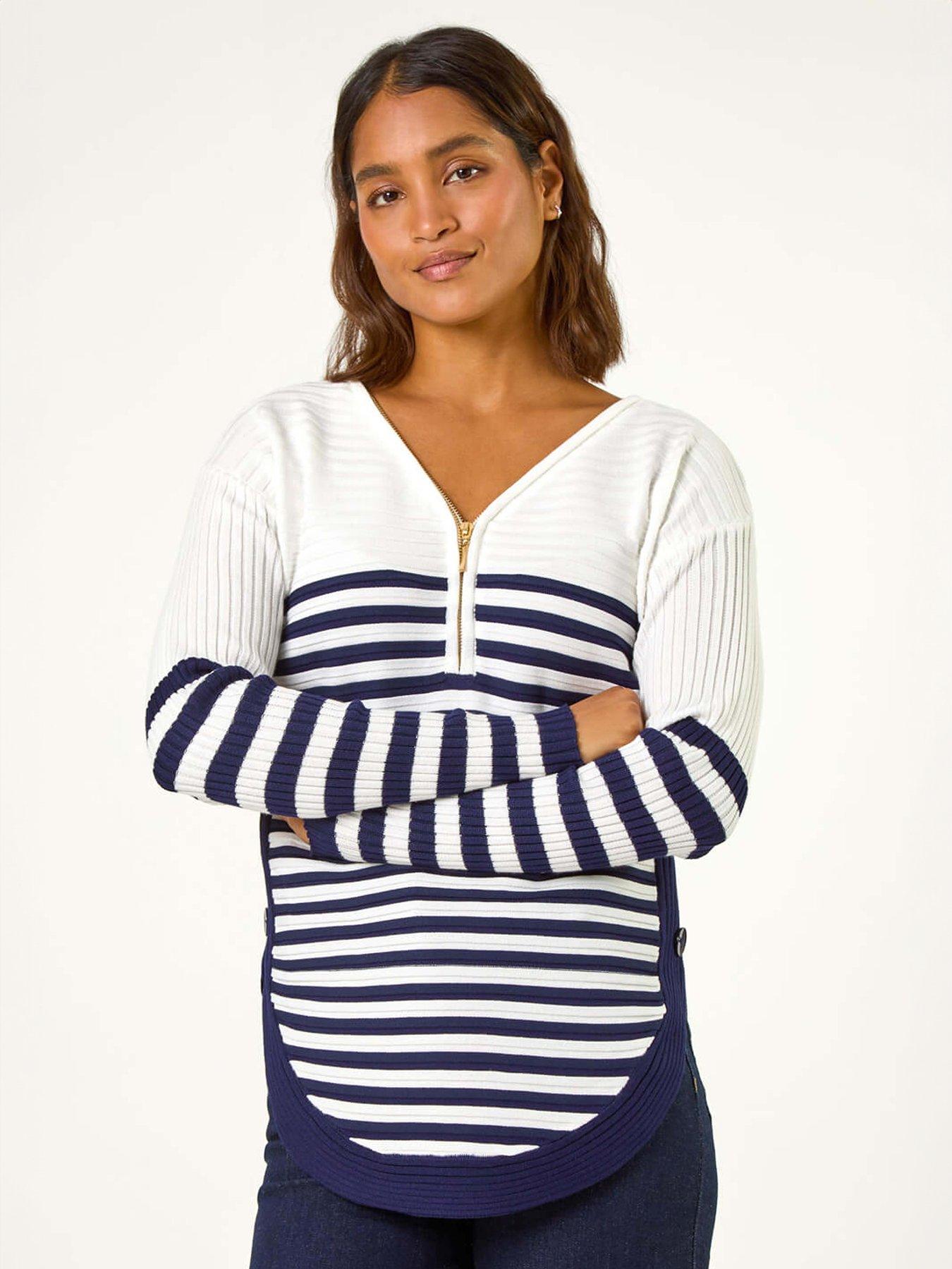 roman-stripe-zip-front-ribbed-knit-jumper-white