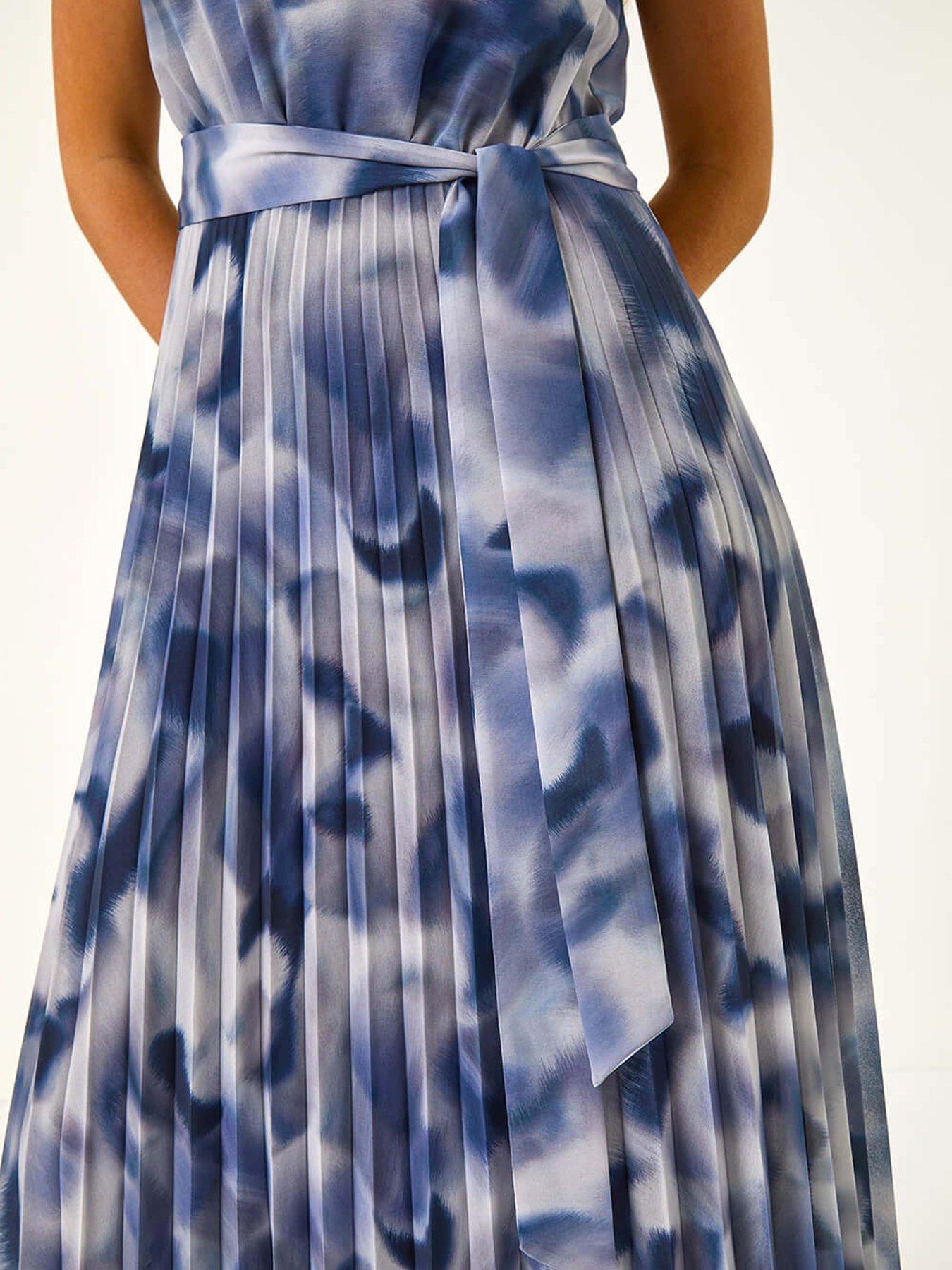 roman-petite-abstract-print-pleated-midi-dress-greydetail