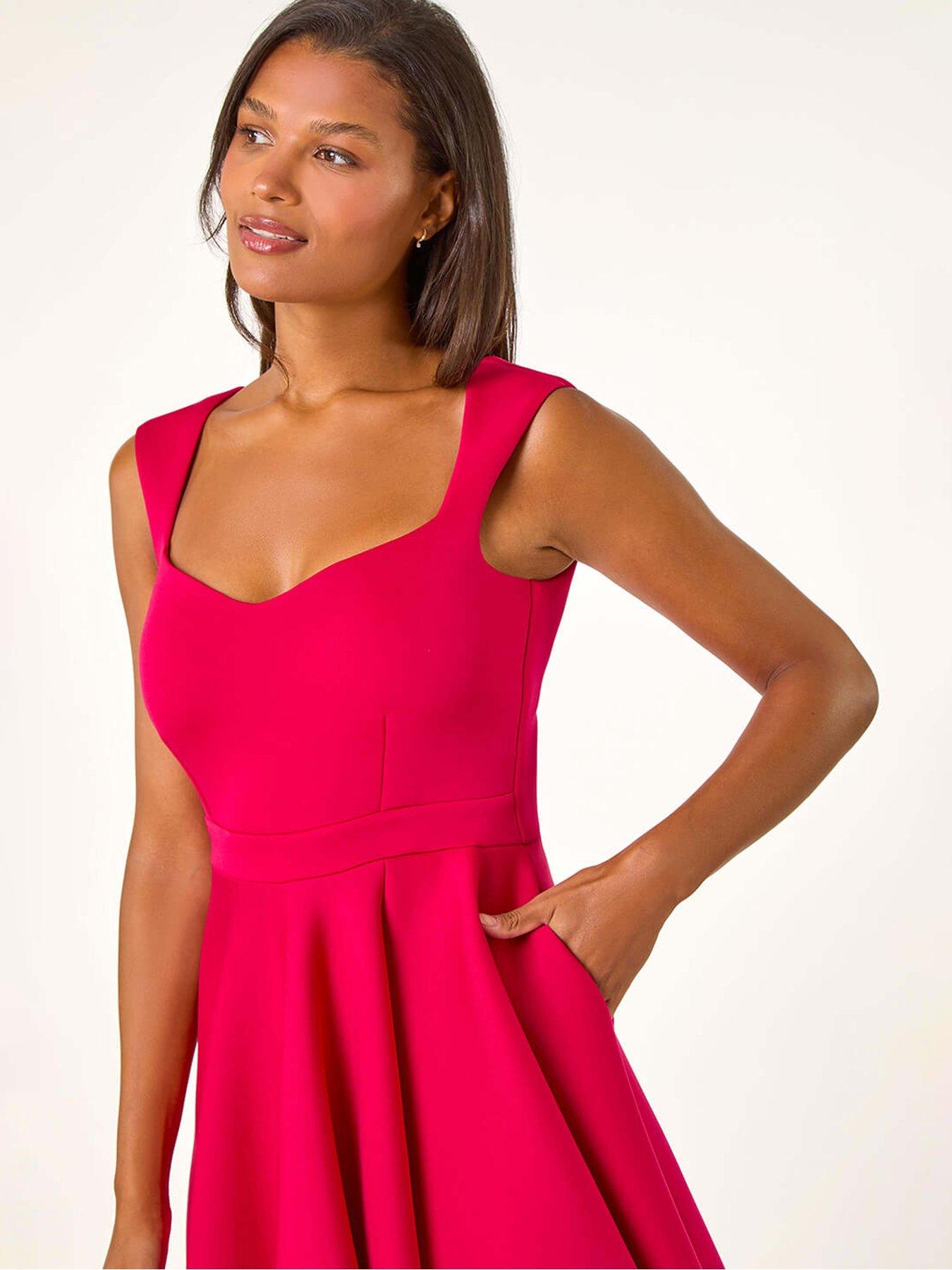 roman-asymmetric-flared-hem-midi-dress-pinkoutfit