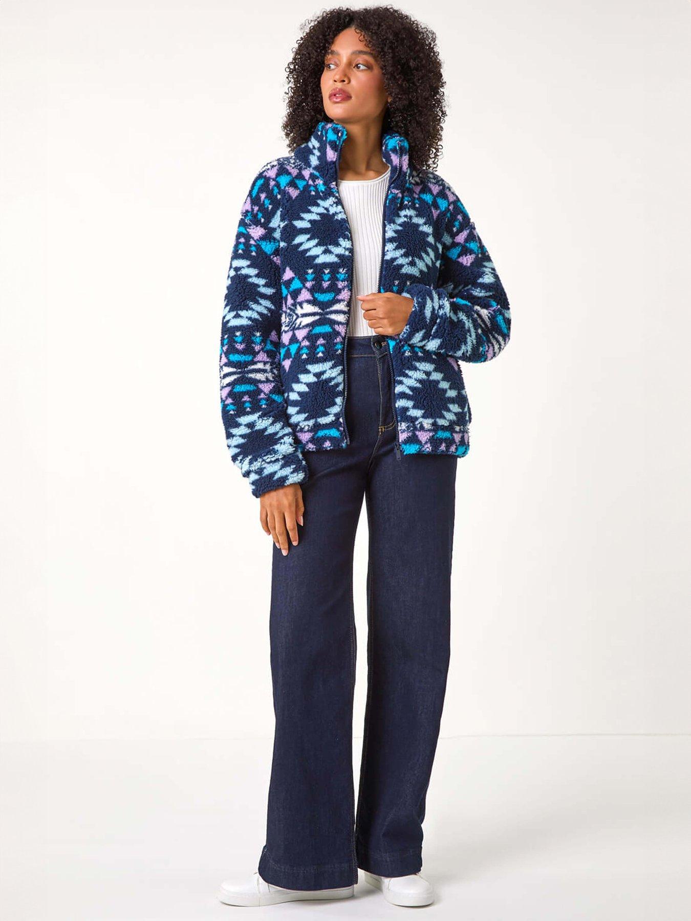 roman-nordic-print-funnel-fleece-jacket-blackback