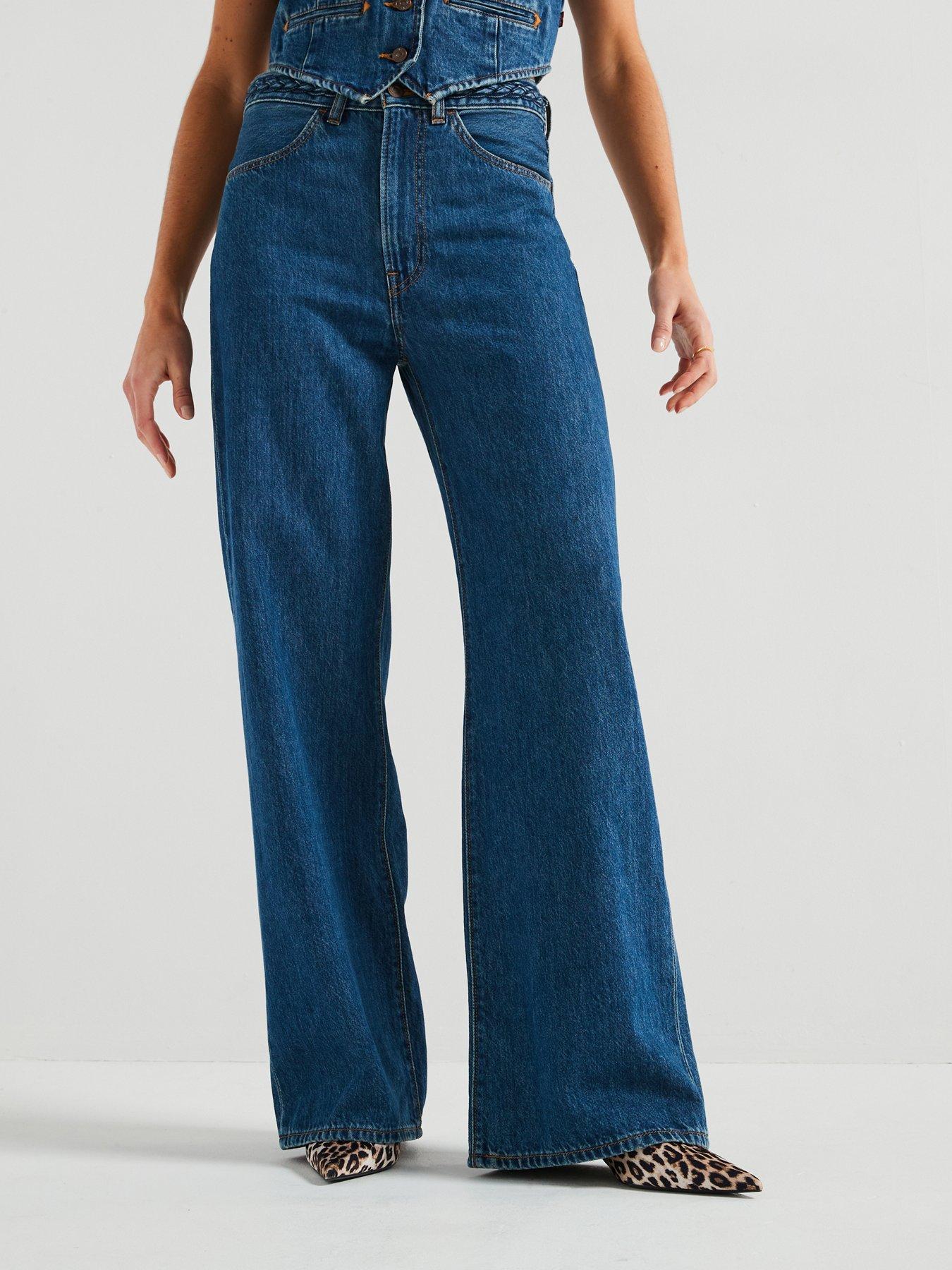 Image 1 of 6 of Levi's Ribcage Wide-leg Braided Jeans - Big Yikes&nbsp;- Blue